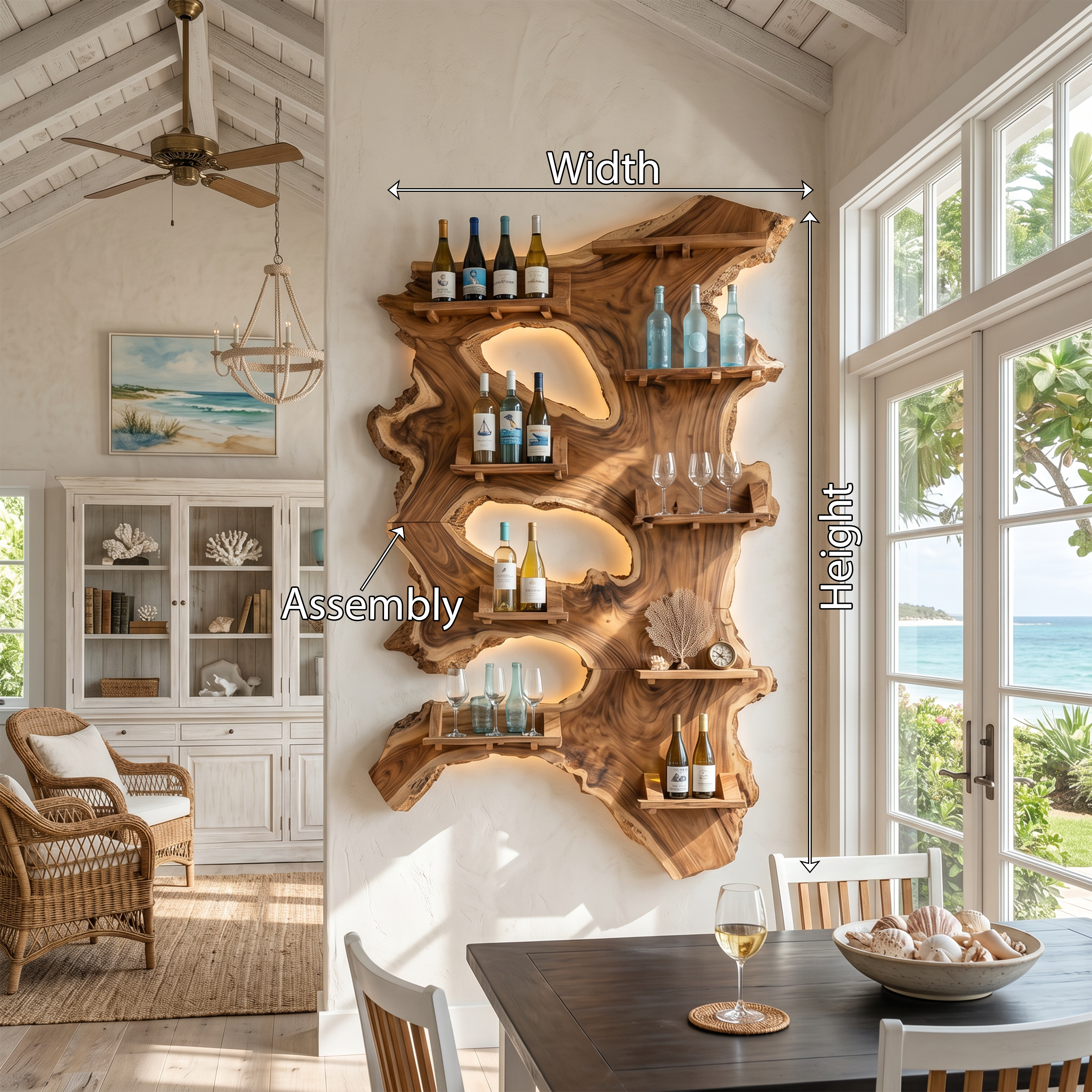 Farmhouse Wine Rack For Furniture Functional Decor SILDTTRWH028