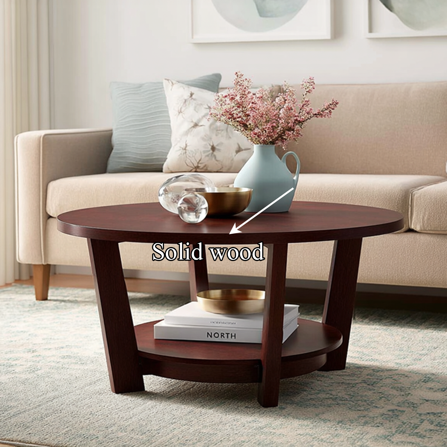 Midcentury Modern Coffee Table Live Edge Living Room SINLSACF037