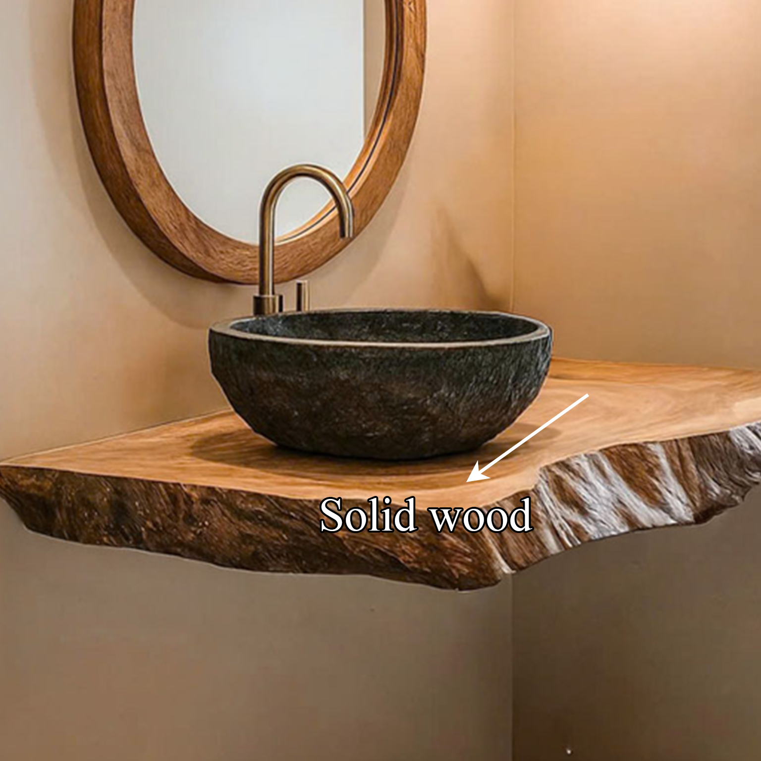Midcentury Floating Shelf Vanity Washroom SINLSABRV093