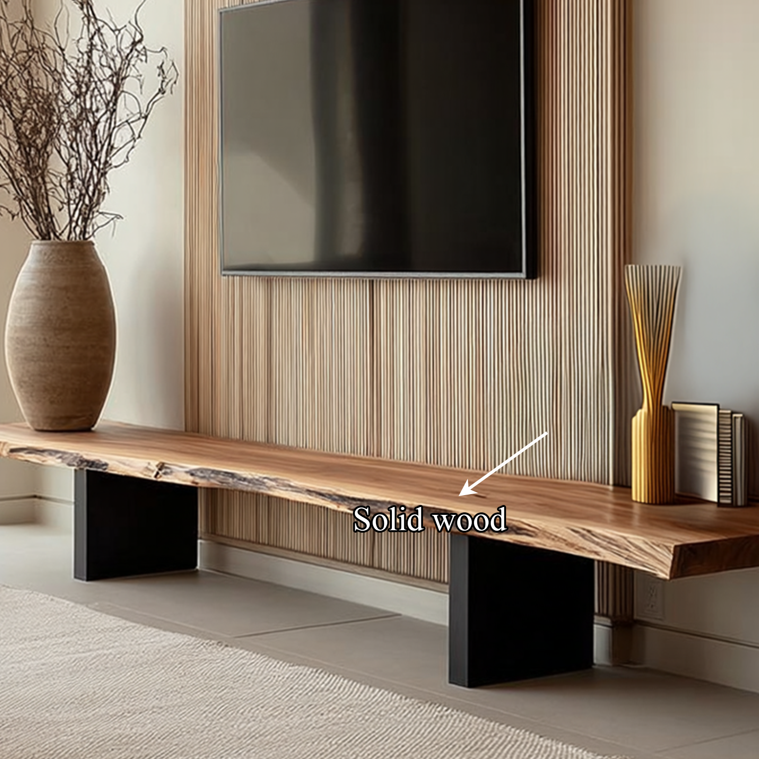 MidCentury TV Console Live Edge Living Room SINLSACS111