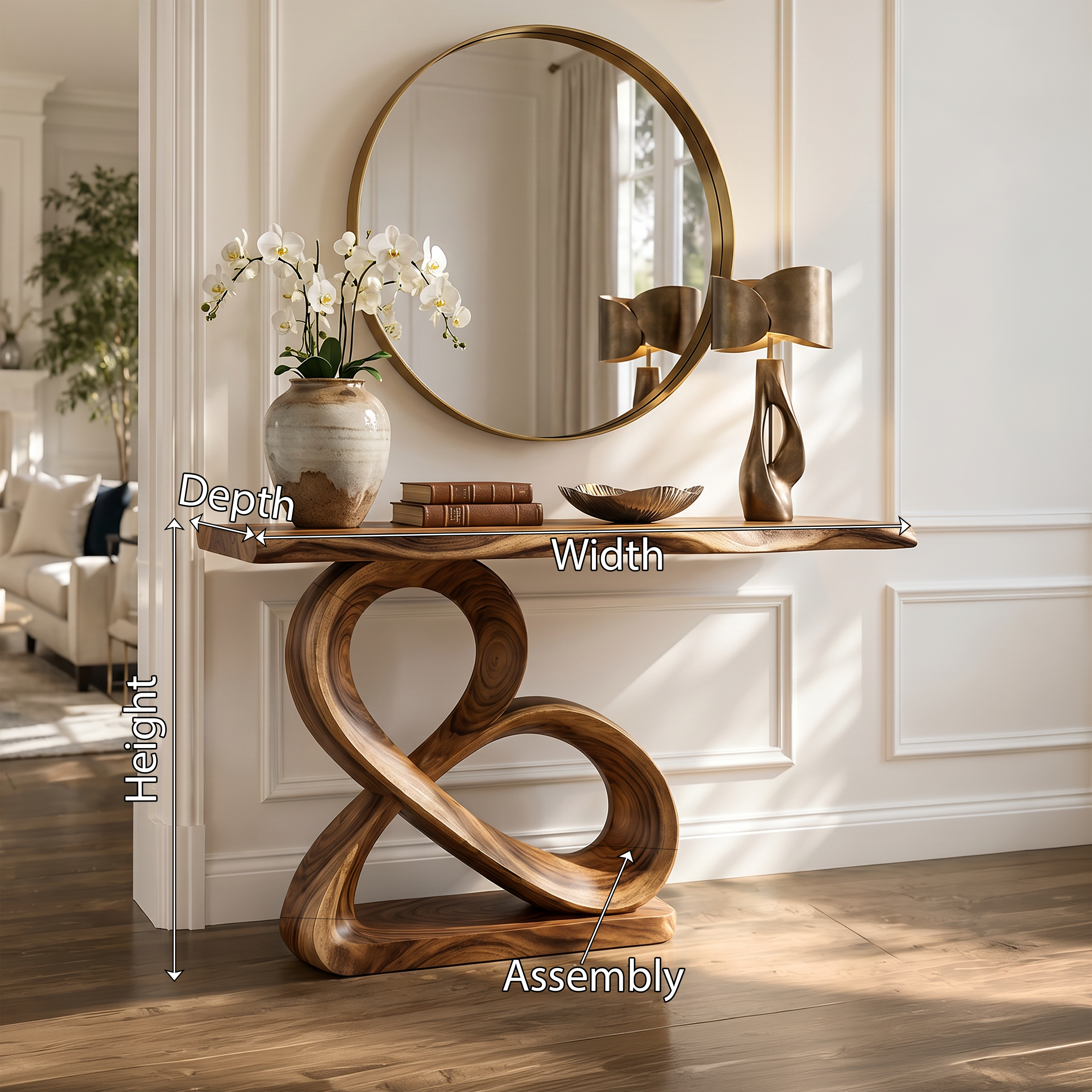 Luxury Loop Base Console Table Designer Hallway SILDTTRCS098
