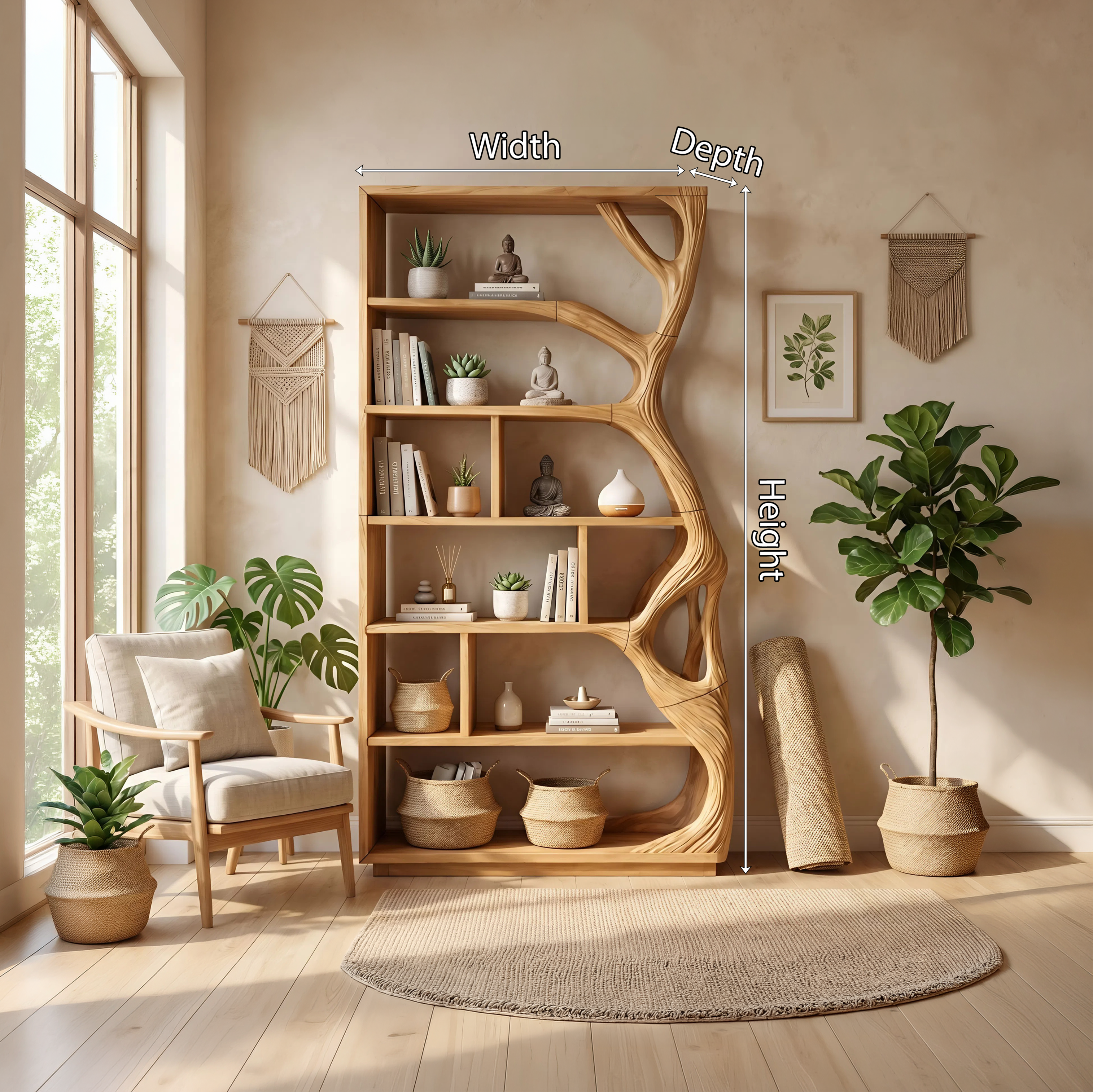 Contemporary Artistic Bookcase Storage Organizer For Office Space SILDTTNBS010