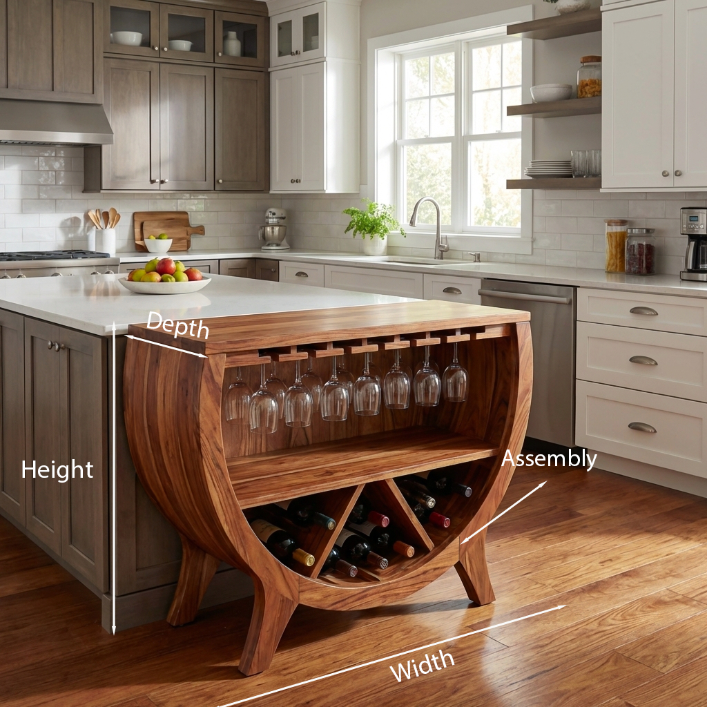Wooden Wine Cabinet With Bottle Storage For Home Bar RTTHTTBCA036
