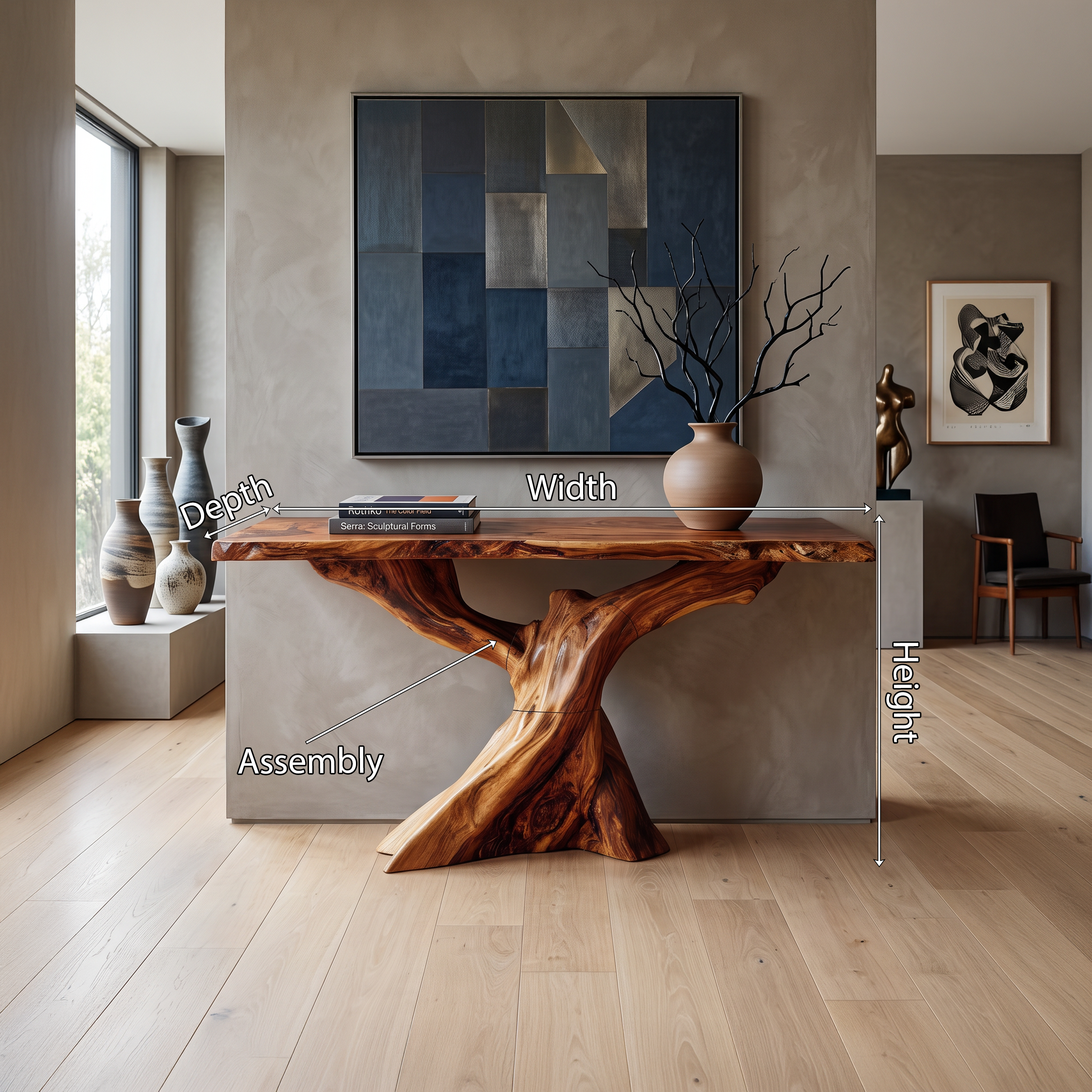 Modern Live Edge Console Table Organic Wood Furniture For Living Room SILDTTNCS074