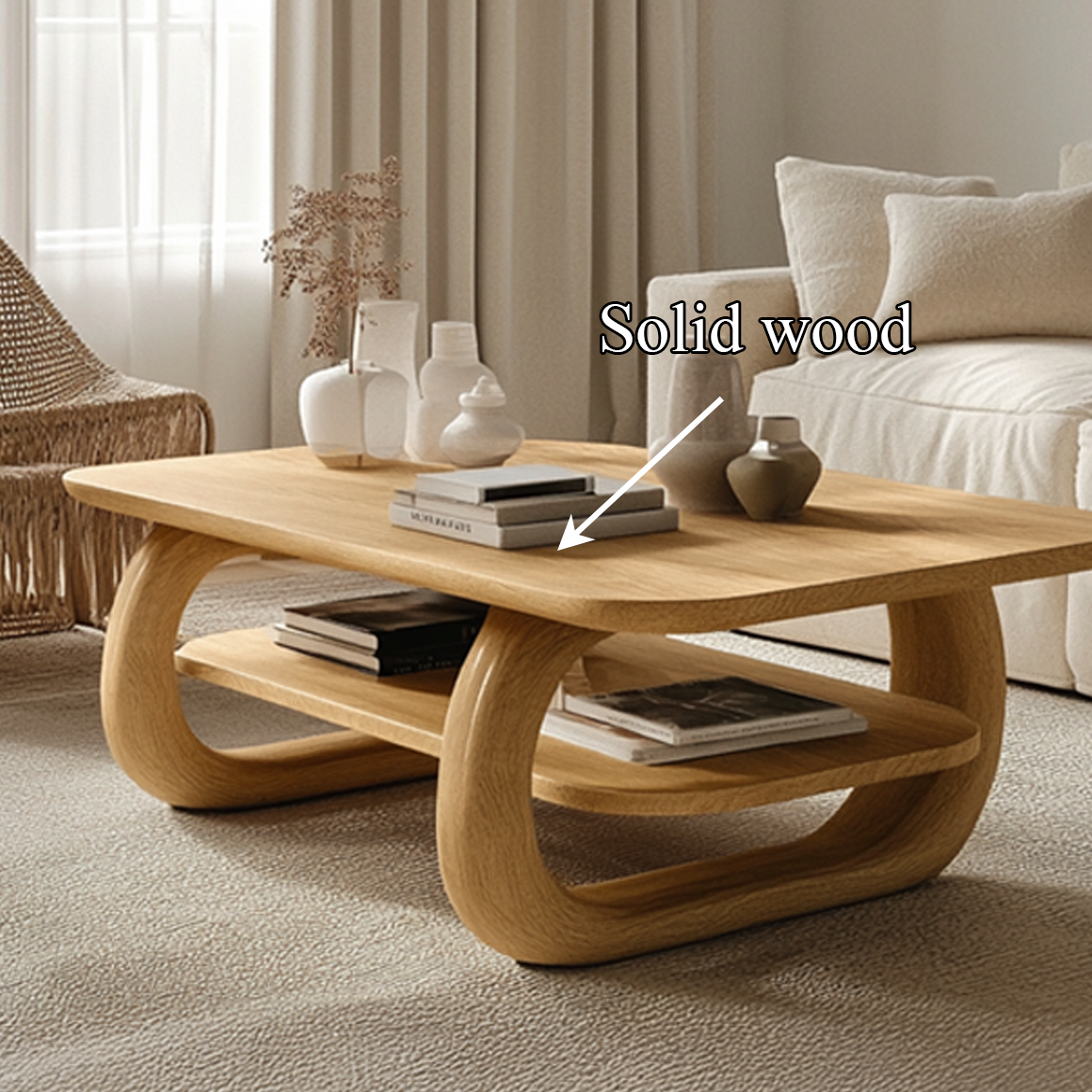 Scandinavian Curved Coffee Table Living Room Sitting Room SINLSACF238
