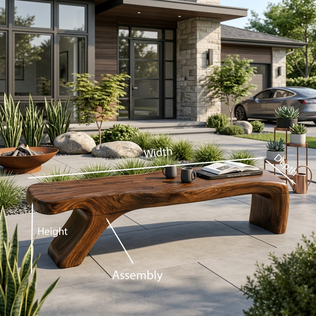 Architectural Bench With Sculpted Z Base For Entryway SITHTTCHR039