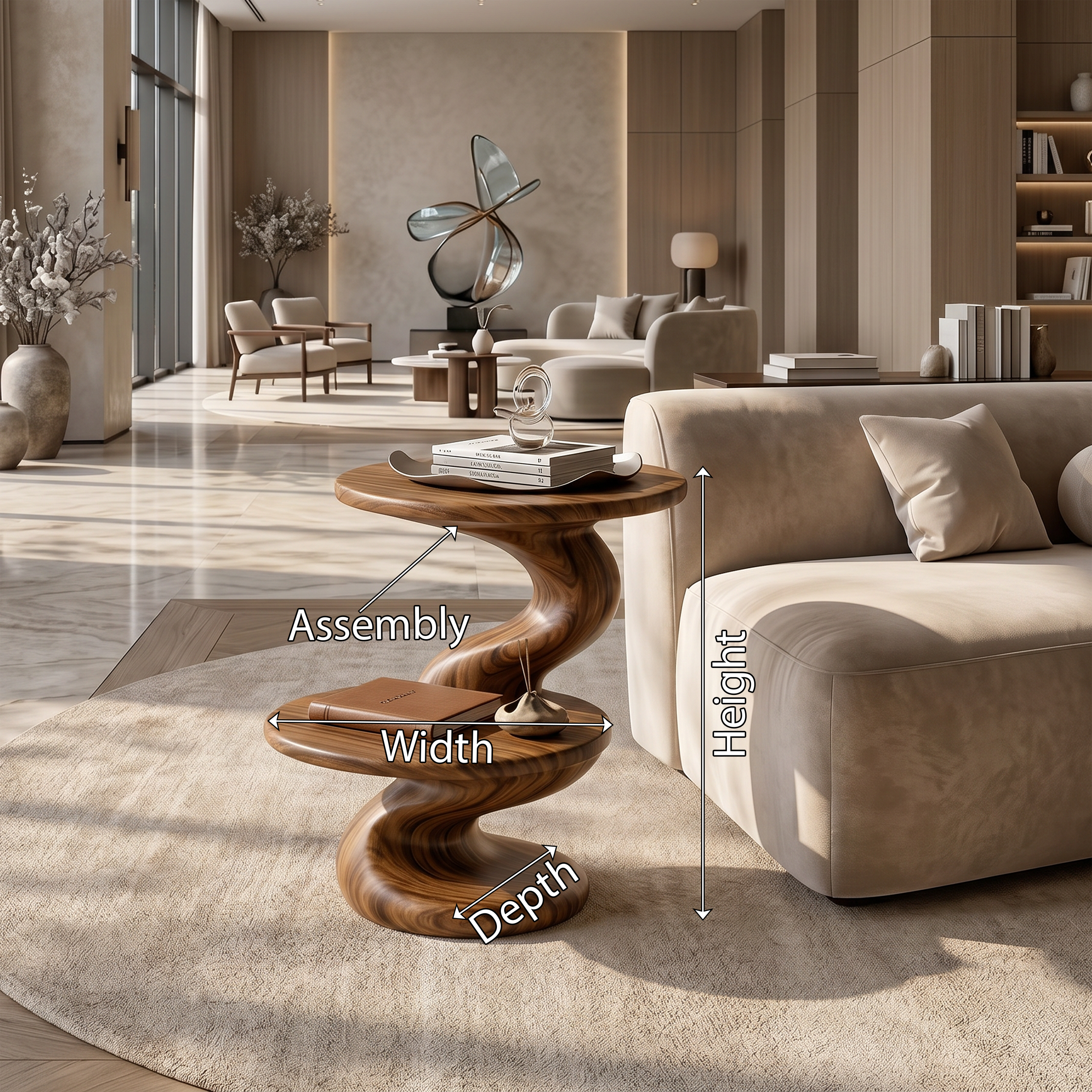 Contemporary Two Tier Side Table Modern Lounge SILDTTRSTA017