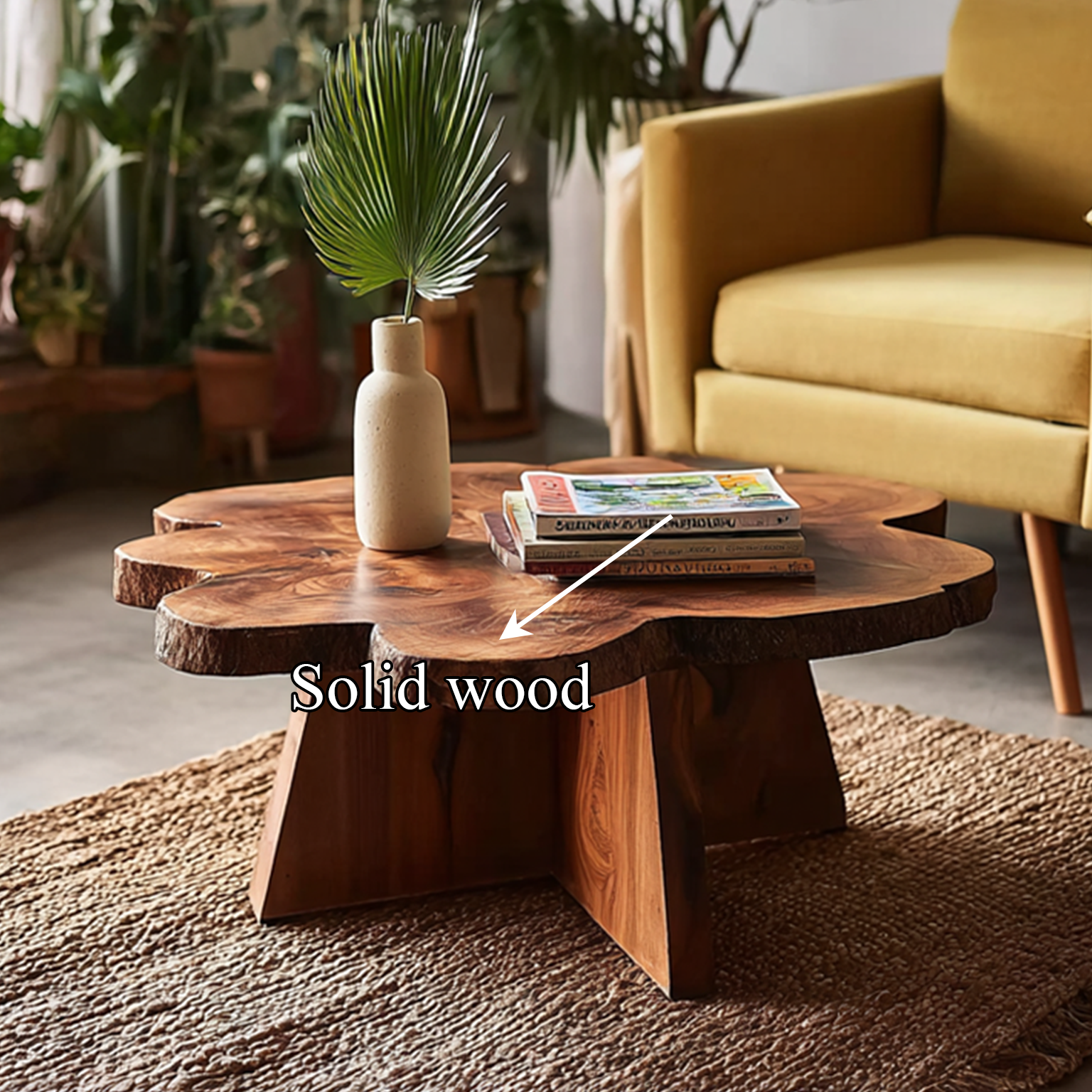 Rustic Live Edge Coffee Table Round Living Room SINLSACF034