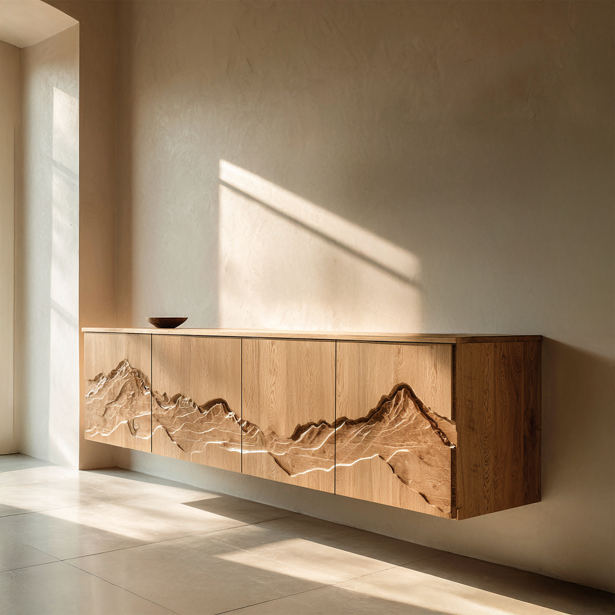 Rustic Mountain Art Console For Living Room And Entryway Space SINLSASC466