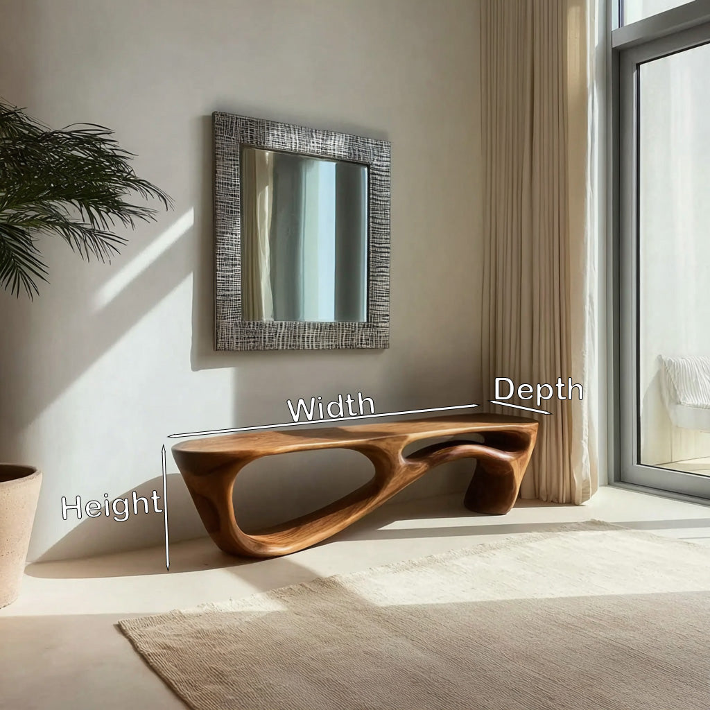 Modern Organic Natural Wood Bench For Entryway Decor RTTHHNCHR135