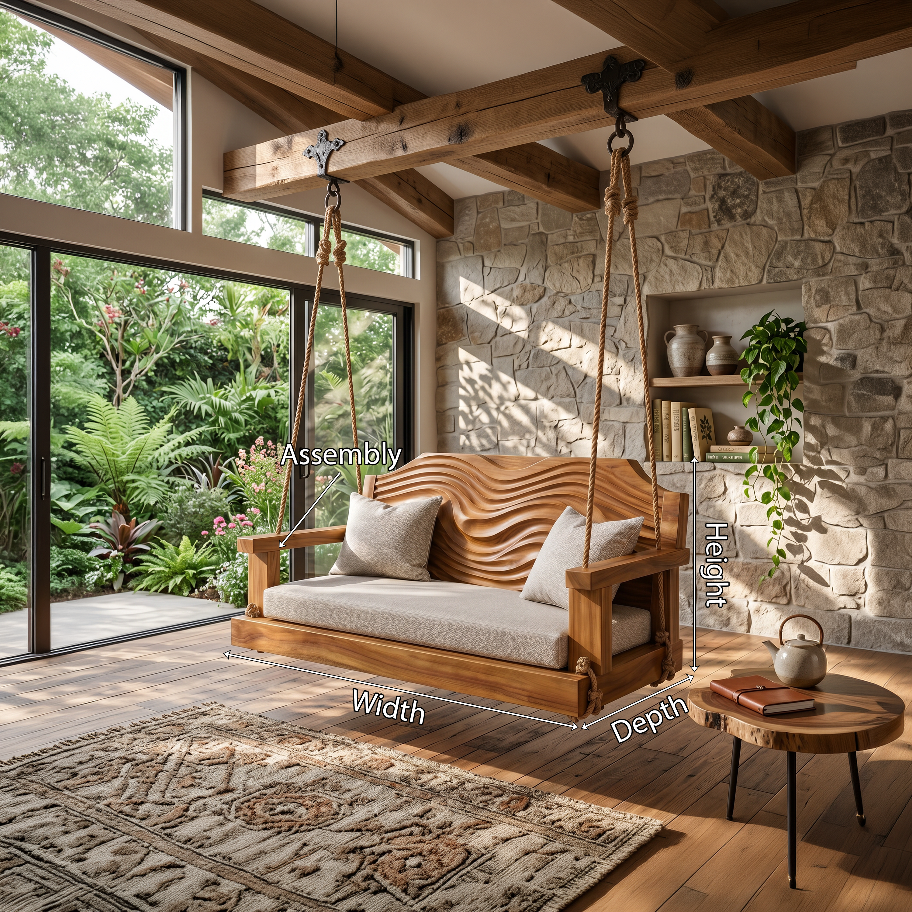 Contemporary Sculptural Back Indoor Swing Reading Corner Interior SILDTTNSWI007