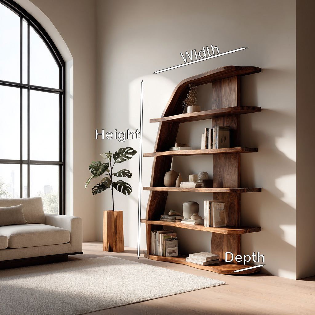 Mid Century Natural Wood Display Bookshelf For Living Room RTTHHNBS165