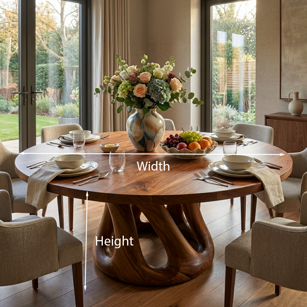 Modern Wooden Dining Table With Pedestal Base For Kitchen RTTHTTDN056