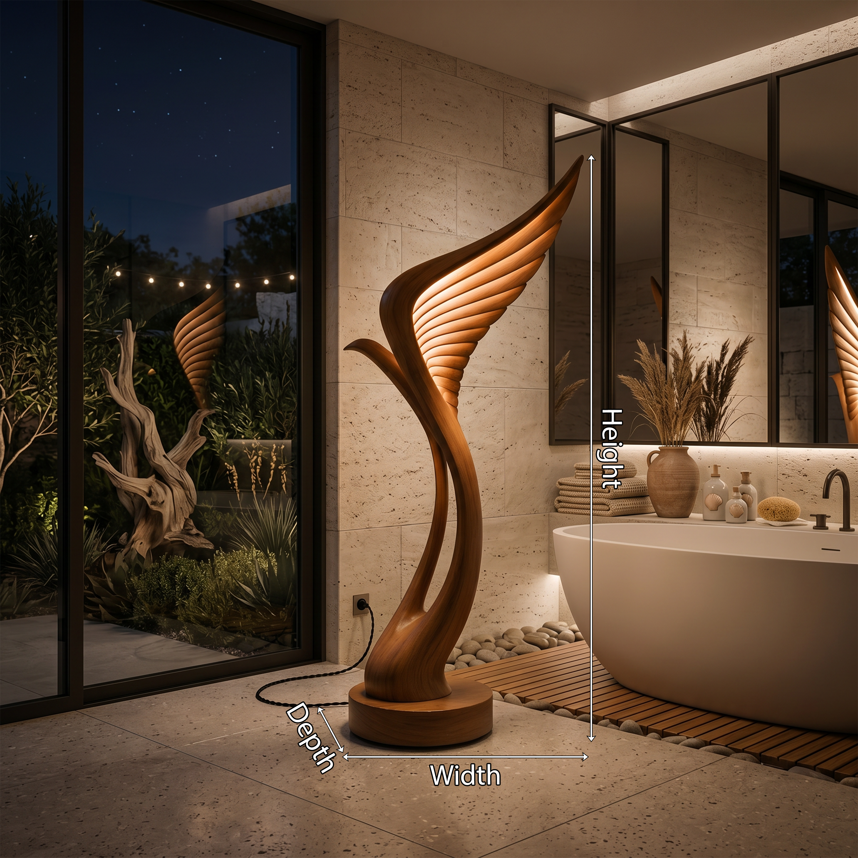 Mid Century Feather Wing Floor Lamp For Living Space SILDTTNLAM005