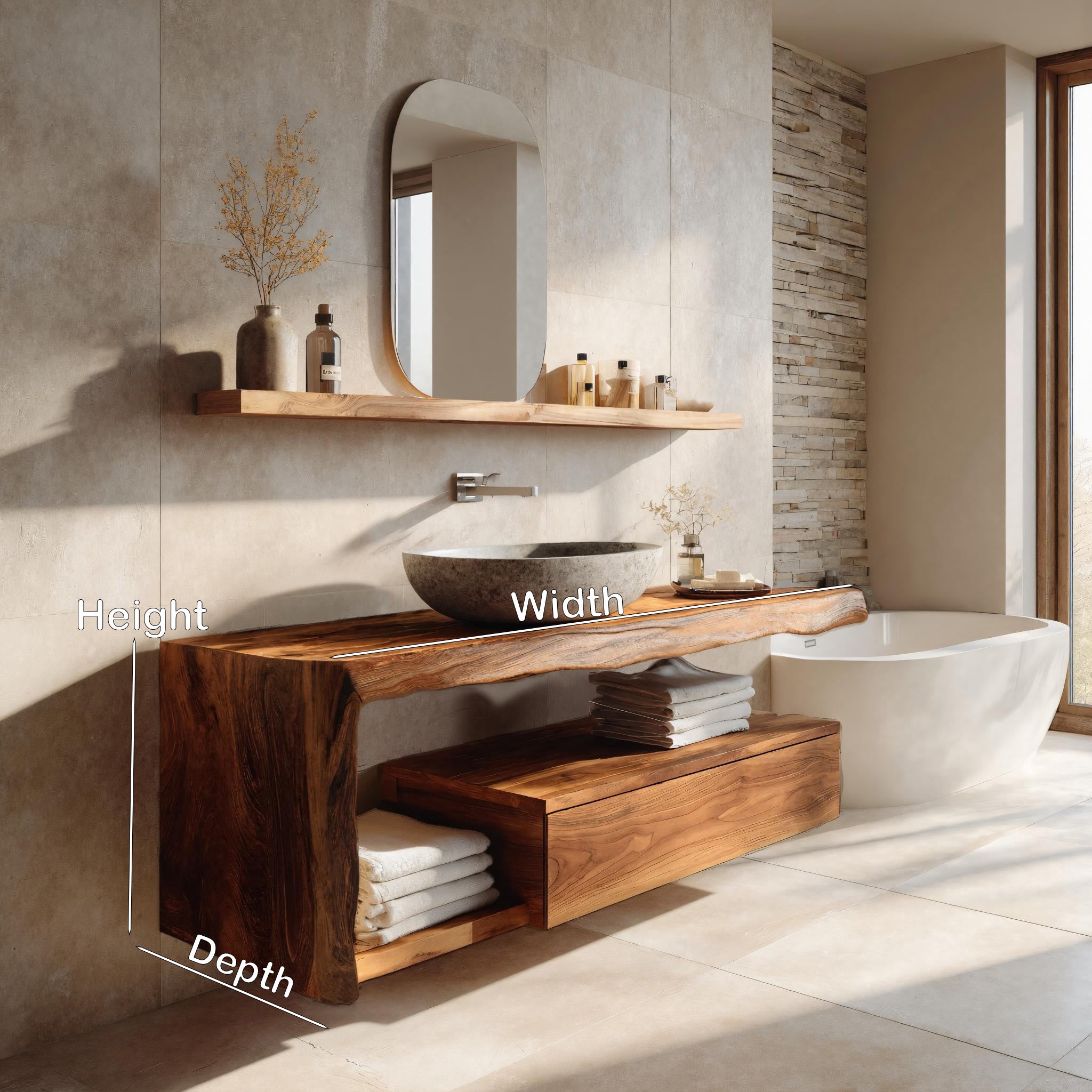 Modern Floating Bathroom Vanity For Spa RTTHHNBRV007