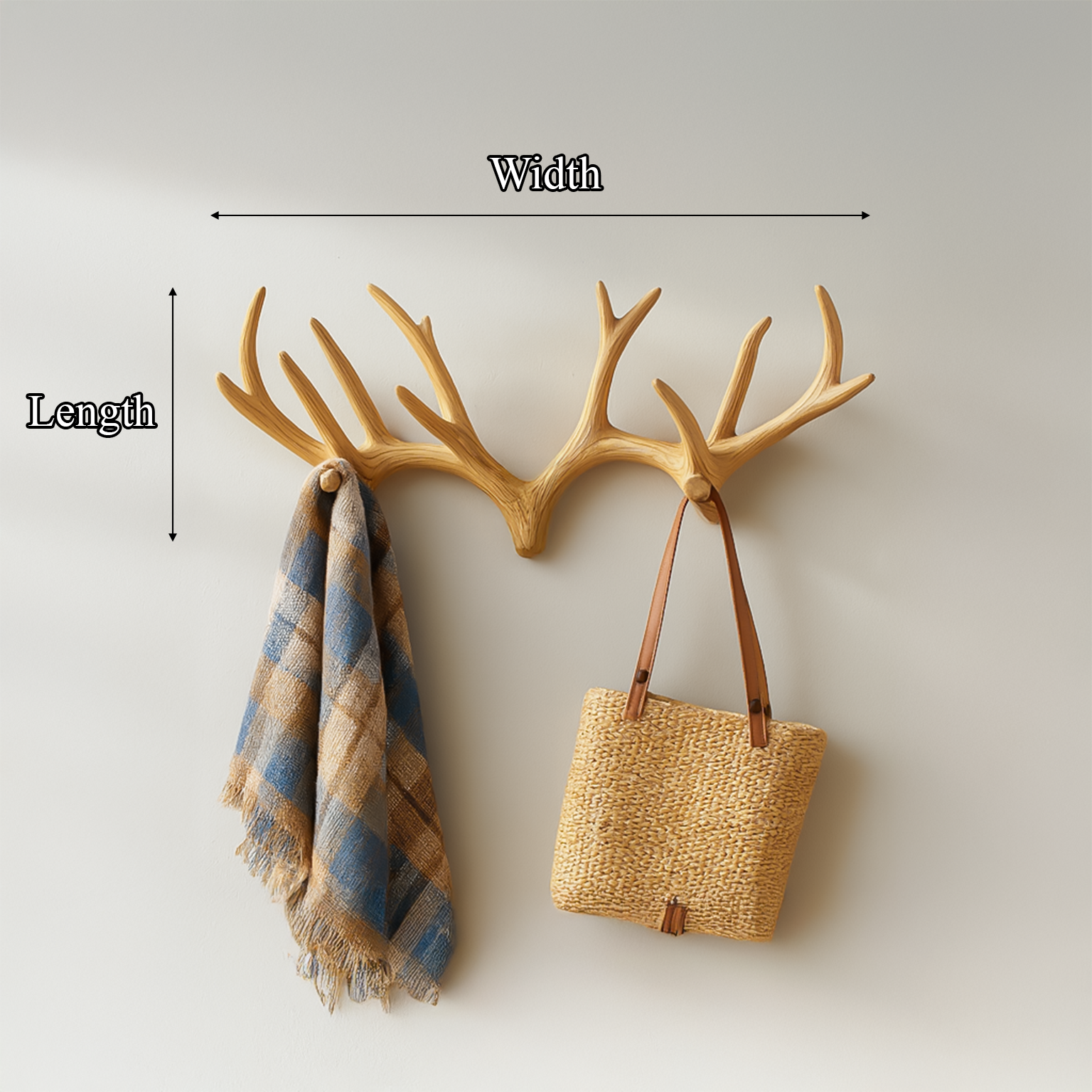 Rustic Minimalist Antler Coat Rack Wall Decor SINLSATCR020