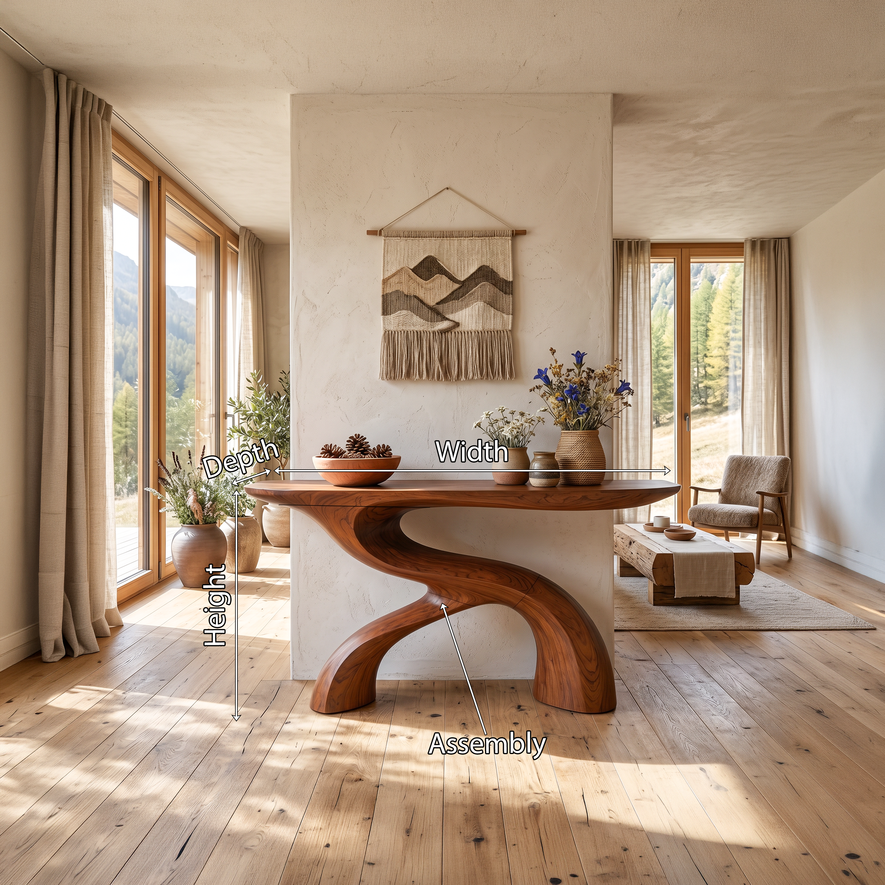 Scandinavian Crescent Hall Table For Entry Hall Interior SILDTTNCS110