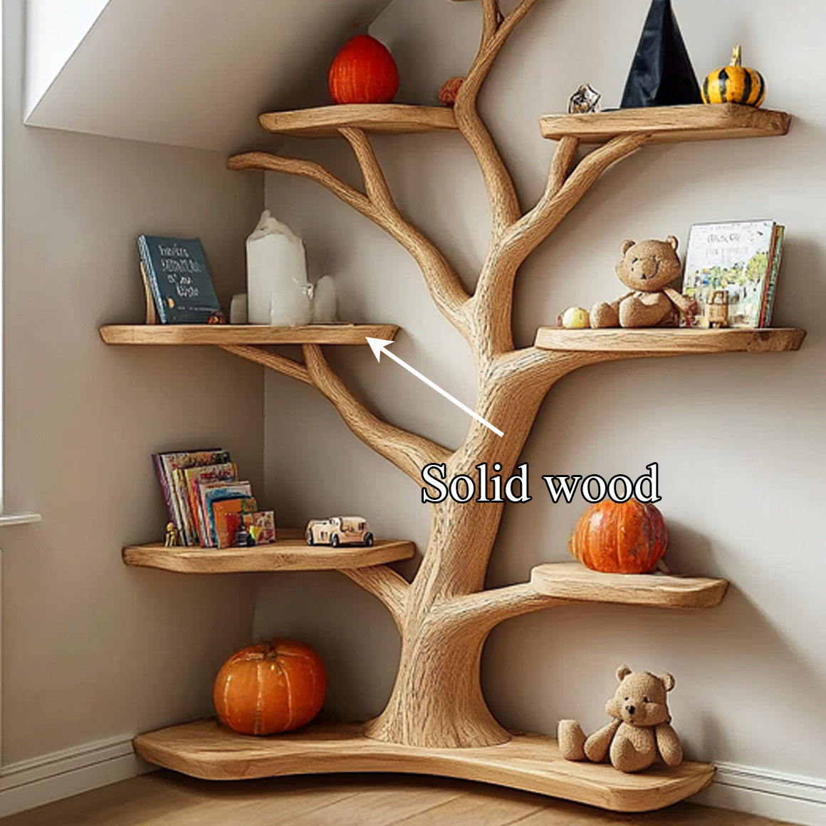 Kids Tree Bookshelf Handmade Decor Home Halloween SINLSAHW007