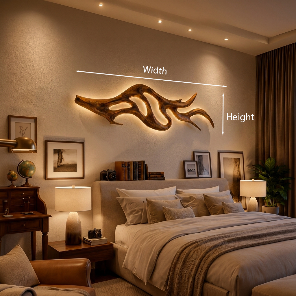 Artistic Wood Wall Light With Sculptural Form For Bedroom RTTHTTLAM056