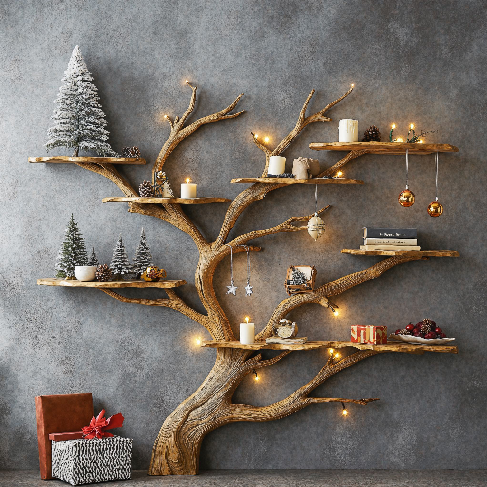 Tree Branch Montessori Bookshelf Mid Century Bookcase Home Decor SINLTB080