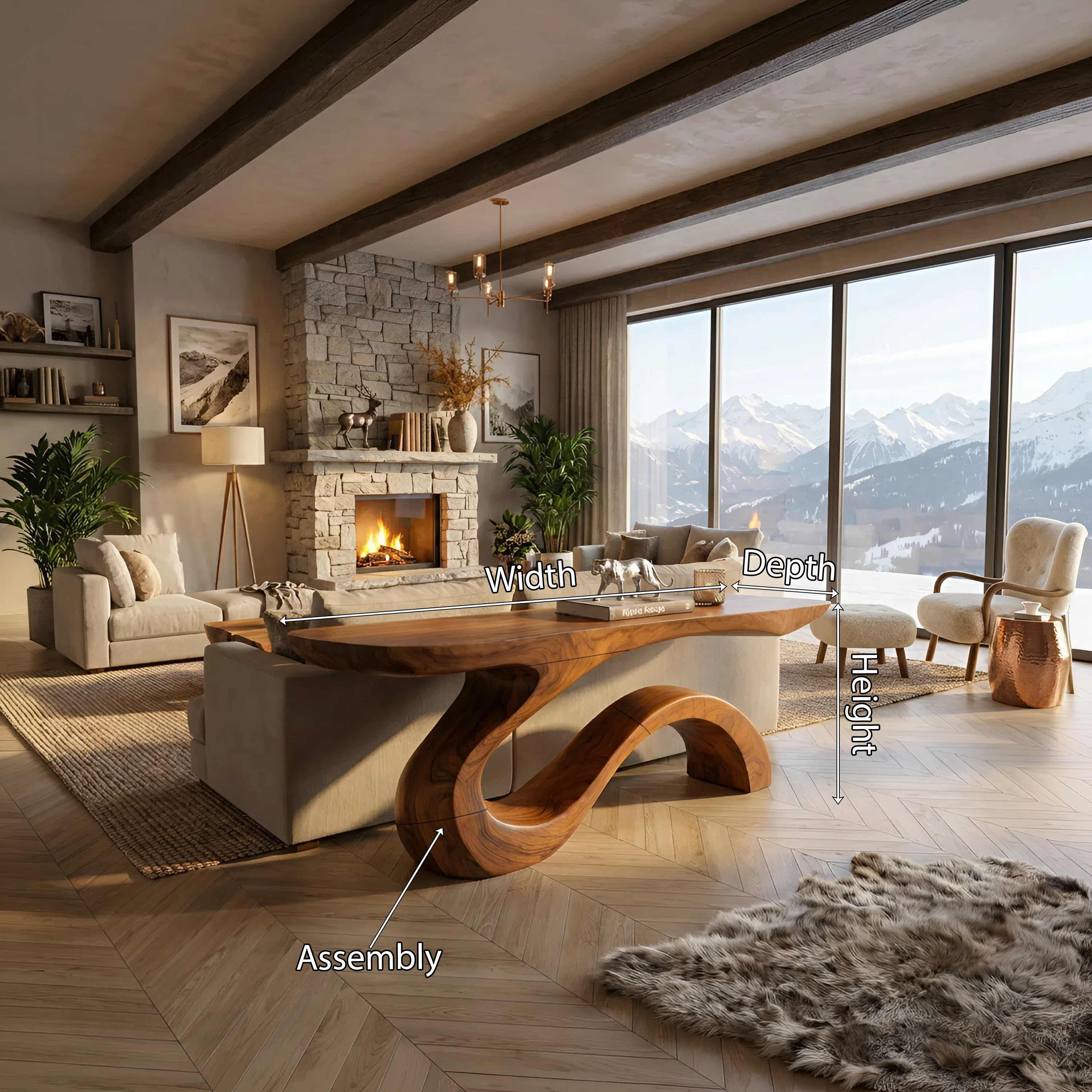 Contemporary Organic Accent Table For Open Living Space SILDTTNCS108