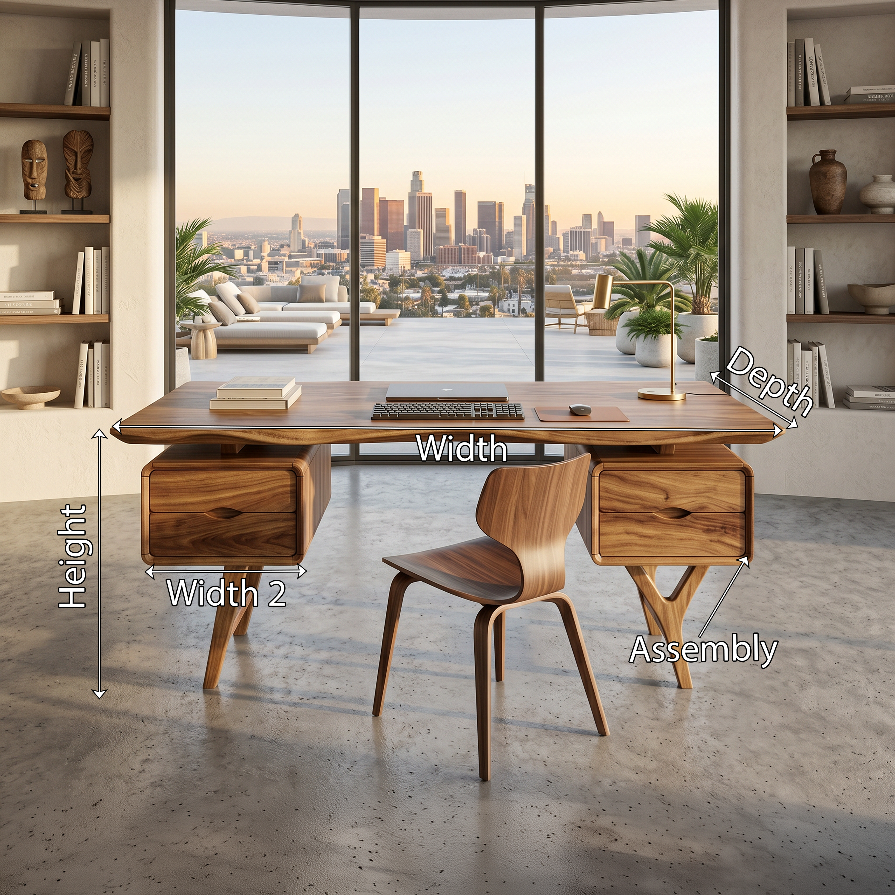 Organic Live Edge Executive Desk Coastal Office SILDTTRDE032