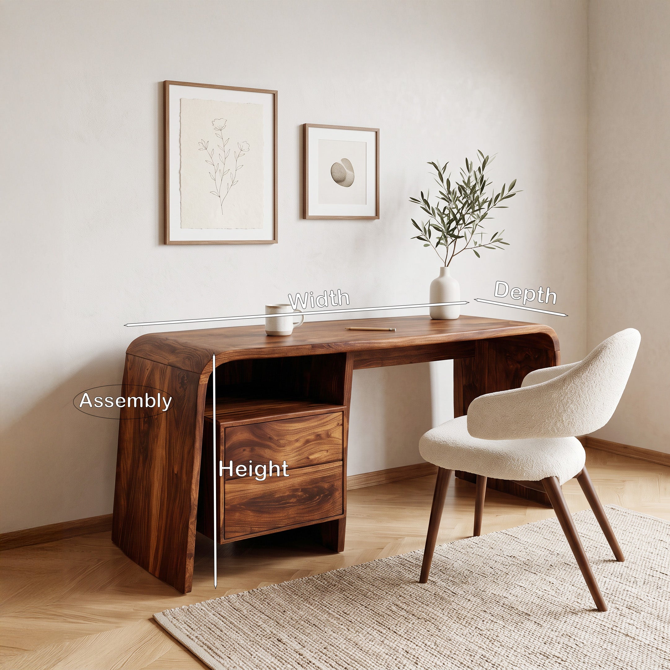 Modern Writing Desk With Drawers For Workspace RTTHHNDE102