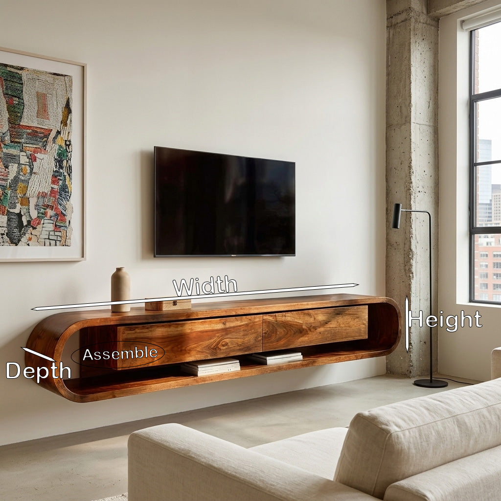 Organic Floating Sculptural TV Console For Living Room RTTHHNTVC113