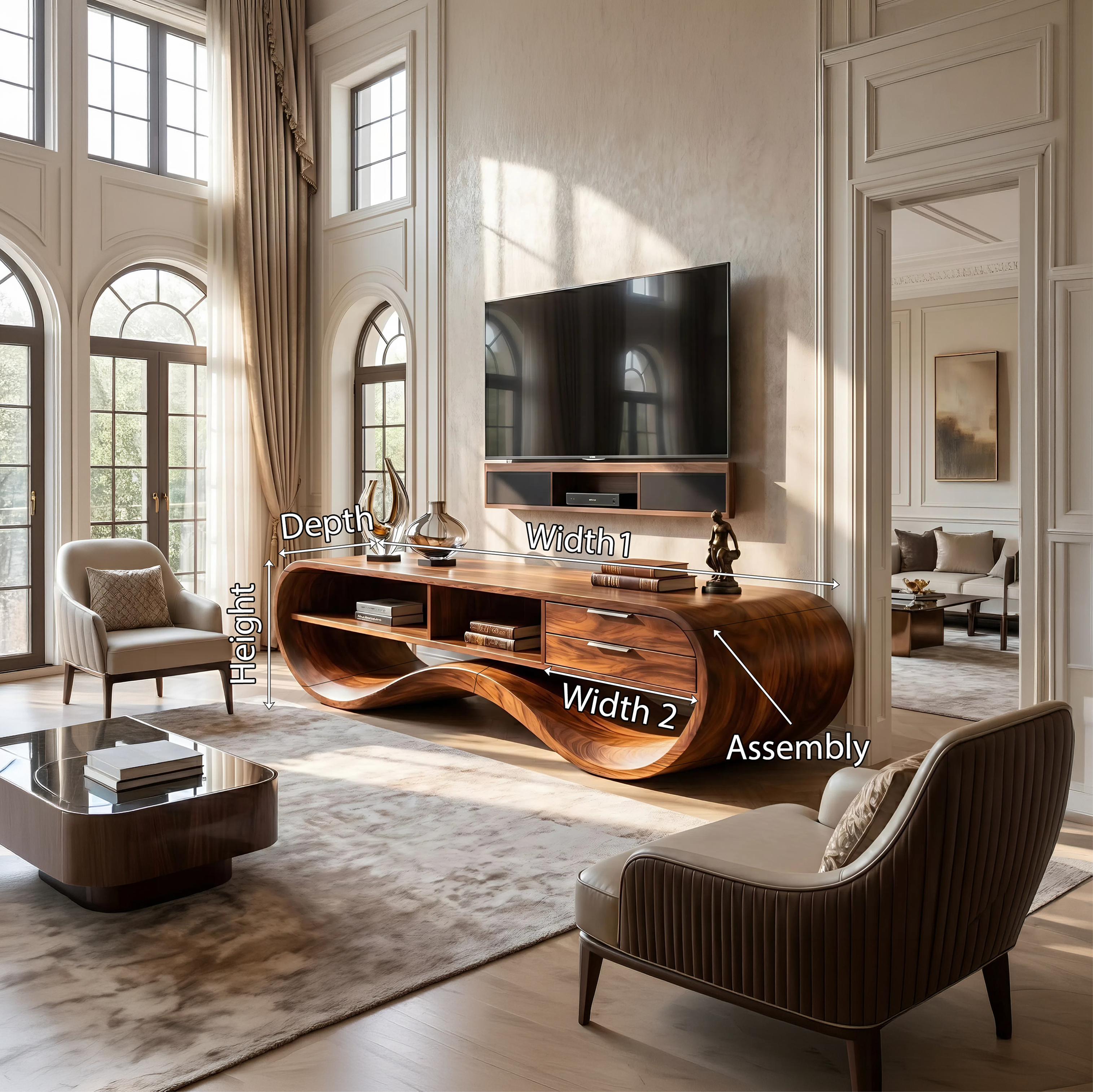 Modern Streamline TV Cabinet For Living Room Space SILDTTNTVC116