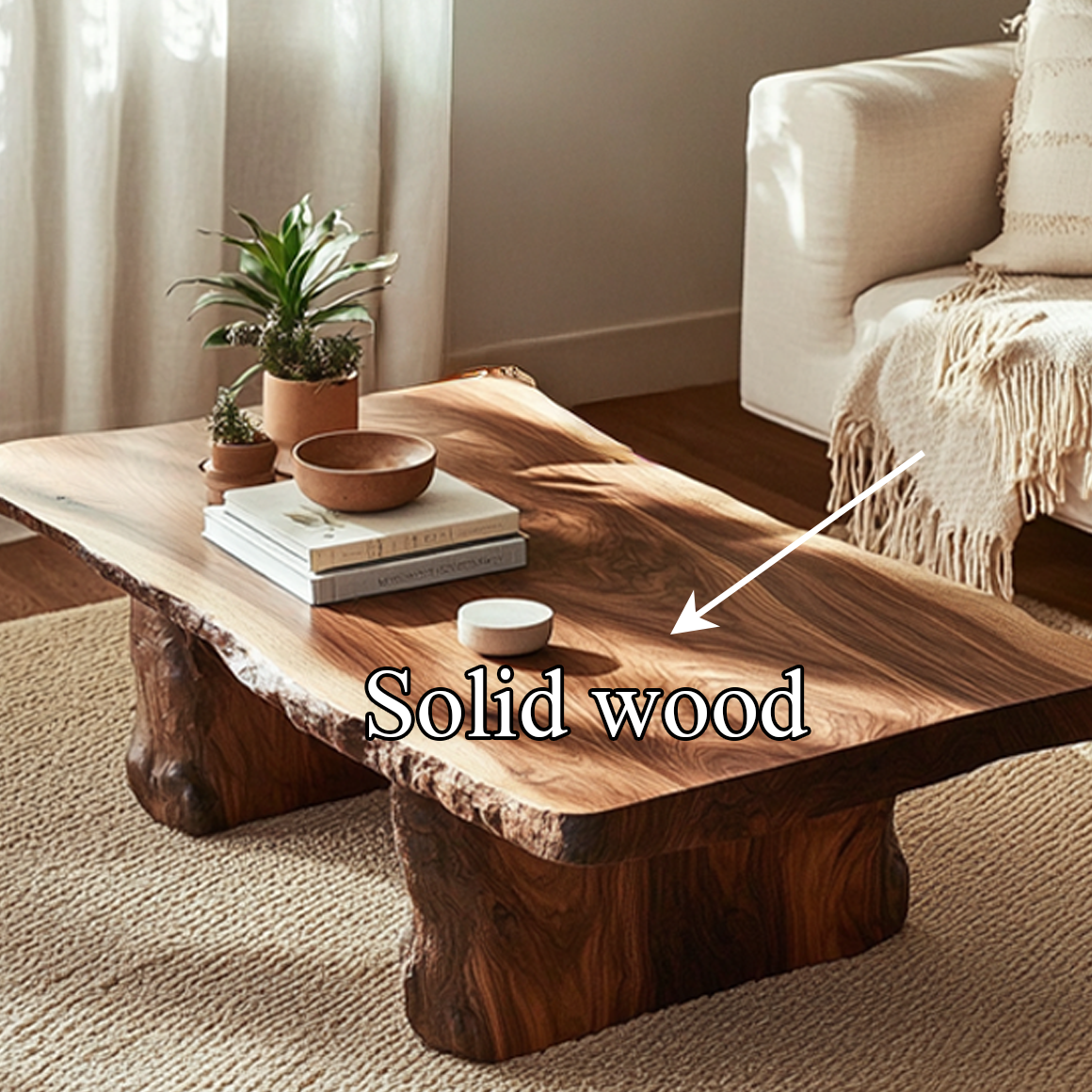 Rustic Handmade Solid Wood Coffee Table Living Room SINLSACF180