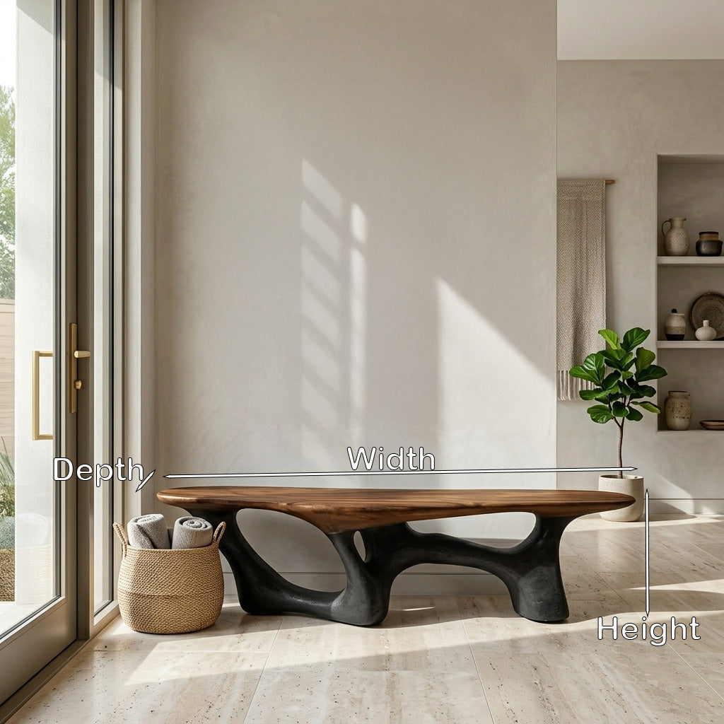 Modern Natural Wood Bench For Living Room Decor RTTHHNCHR140
