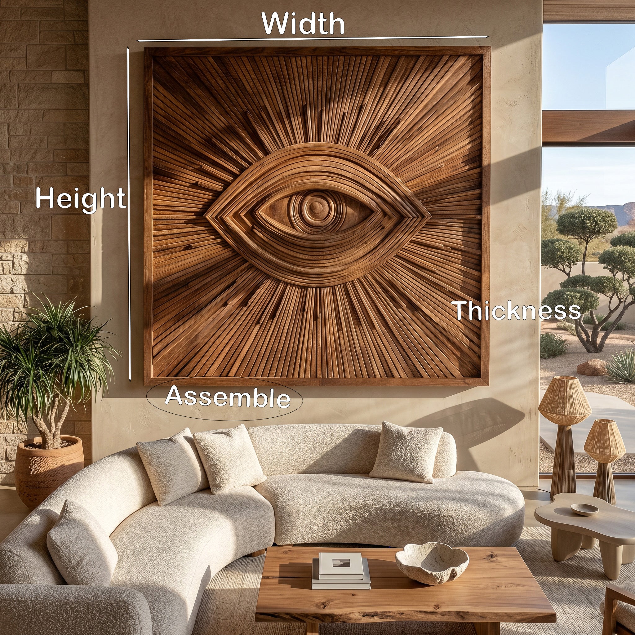 Modern Wooden Eye Wall Art For Living Room Decor RTTHHNWA194