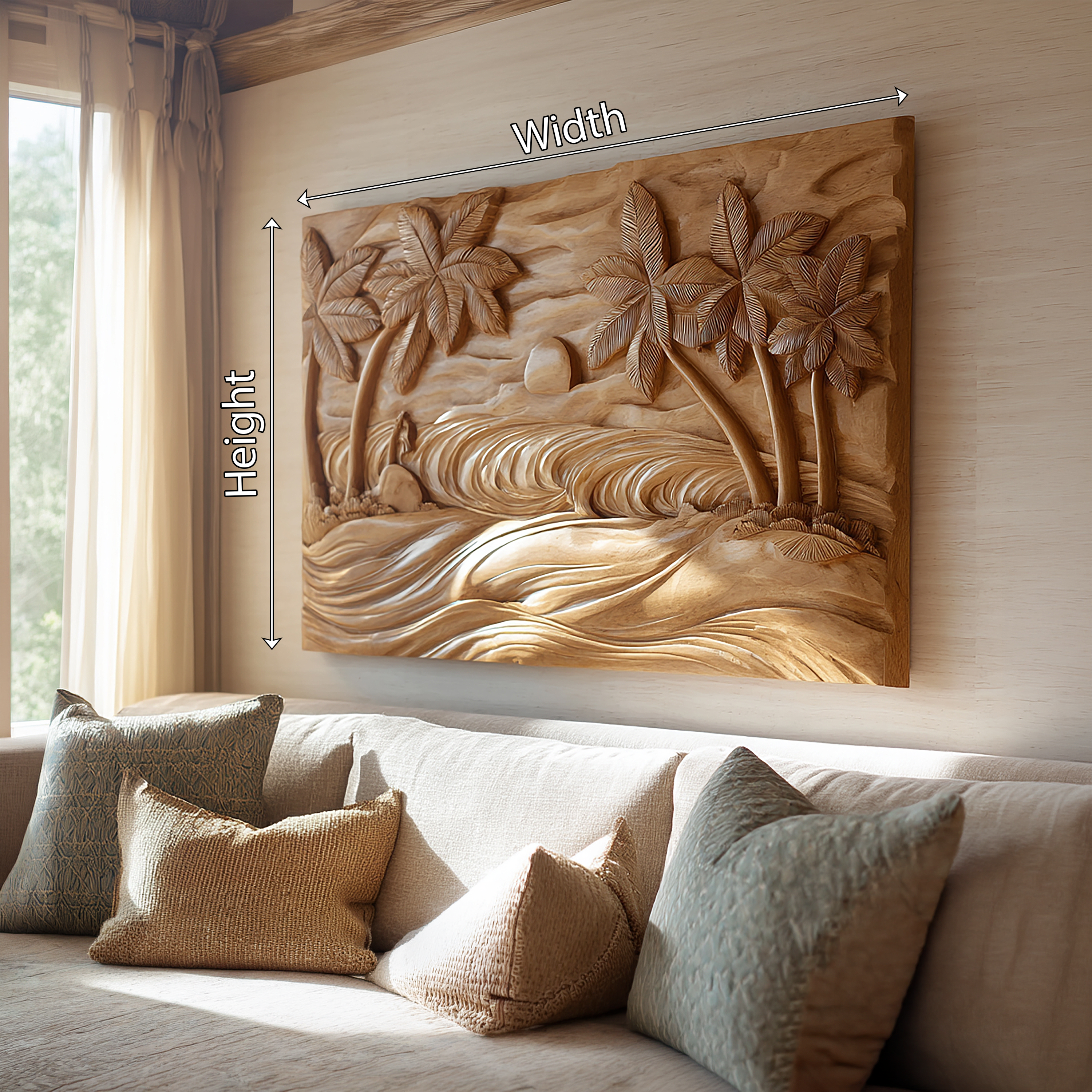 Round Ocean Wave Wood Wall Art For Luxury Coastal Interiors SILDTTRWA068