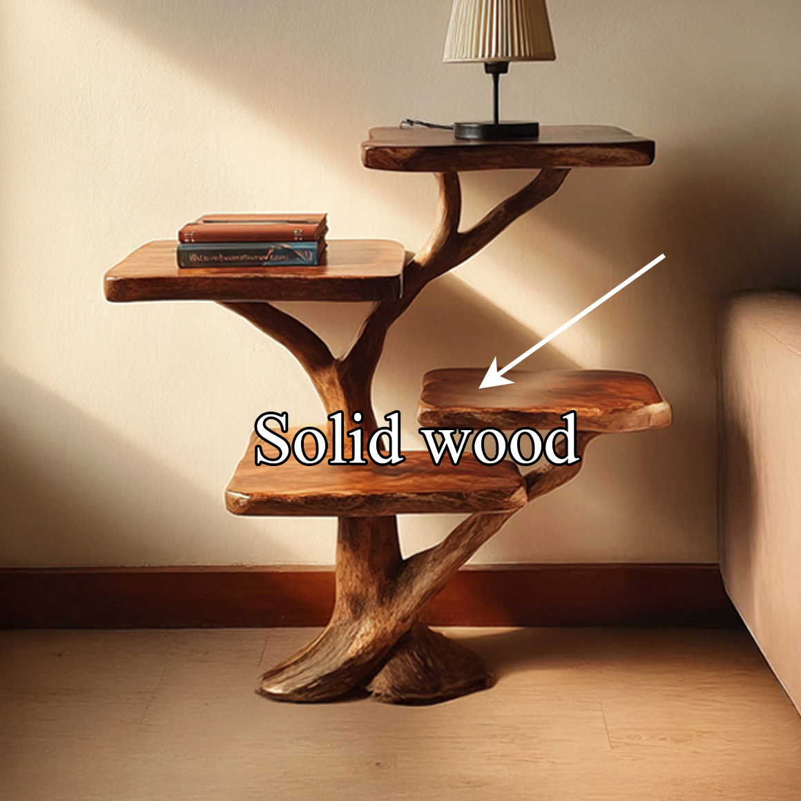 Rustic Tree Nightstand Bedroom And Living Room SINLSABT081