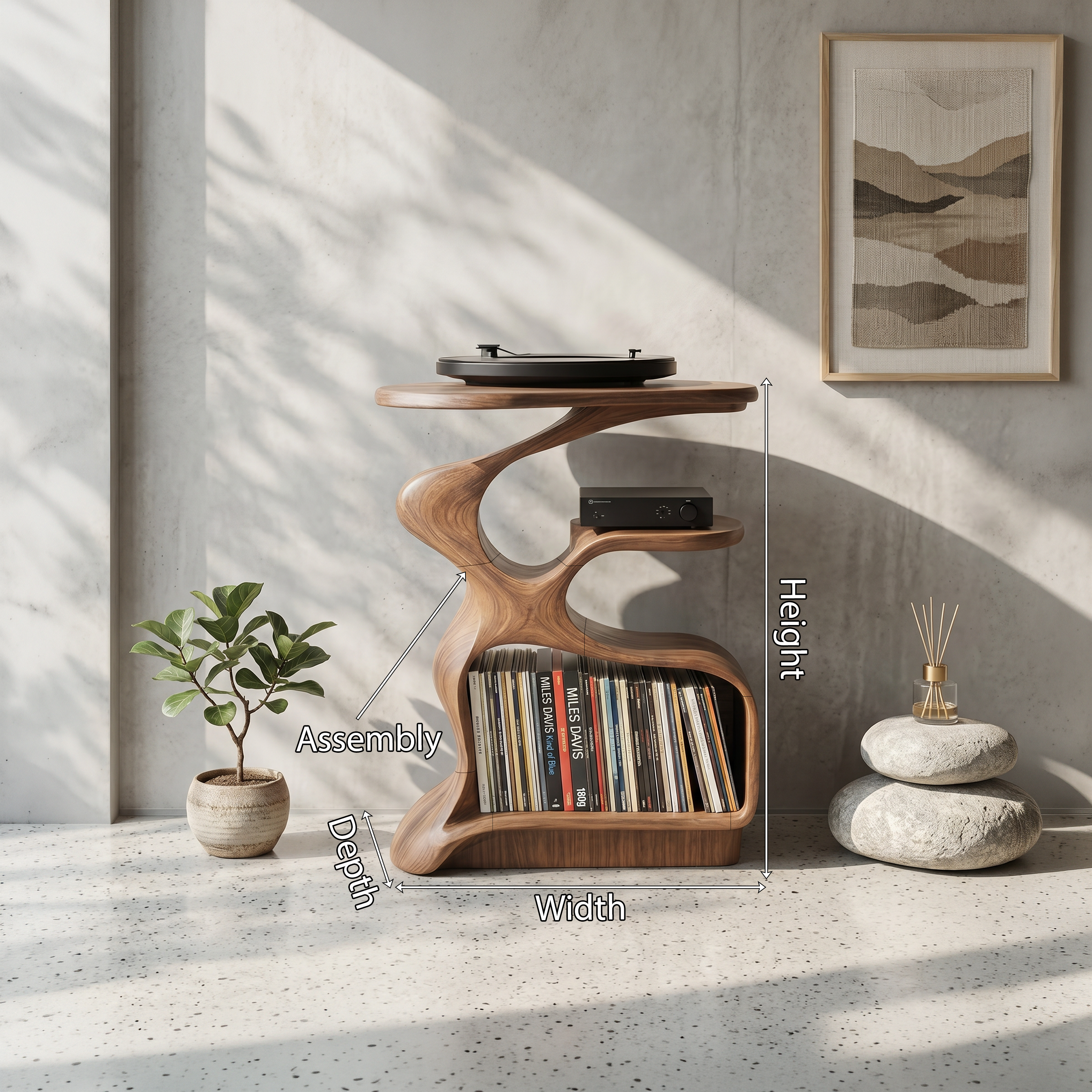 Mid Century Wooden Media Stand Stylish Living Room SILDTTNRPT004