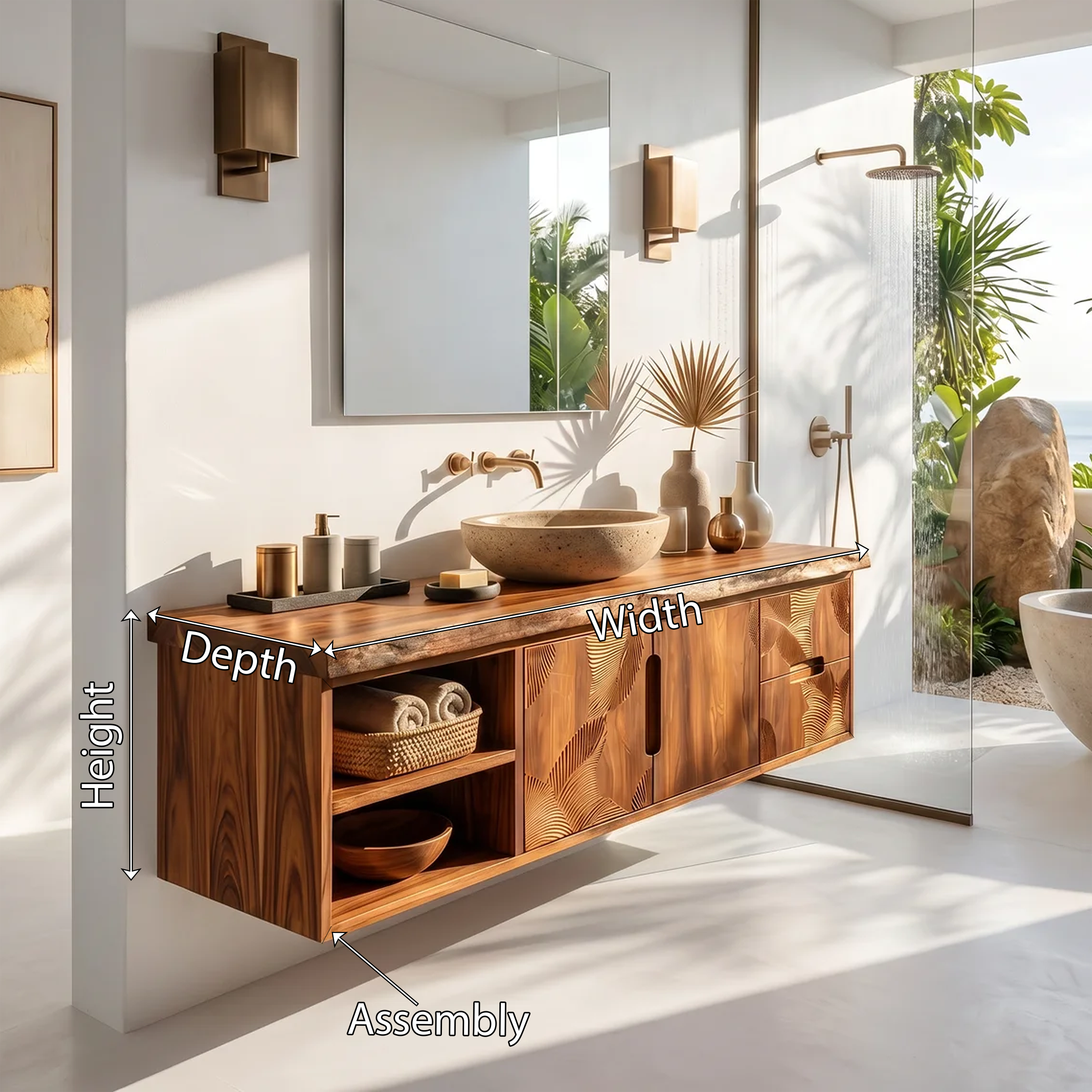 Modern Live Edge Bath Cabinet Garden Retreat SILDTTRBRV187