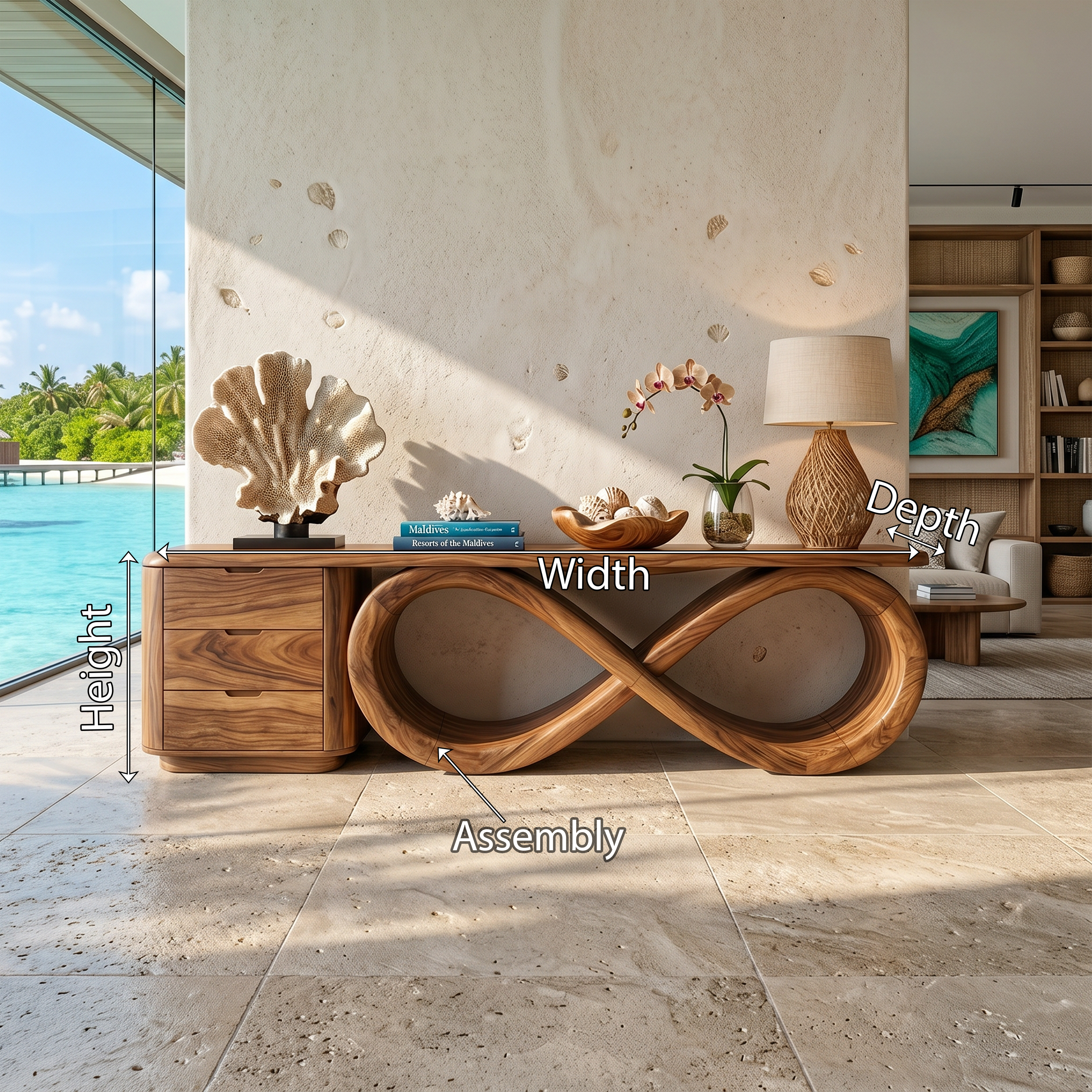 Modern Black Tree Console Table Luxury Residence SILDTTRCS095