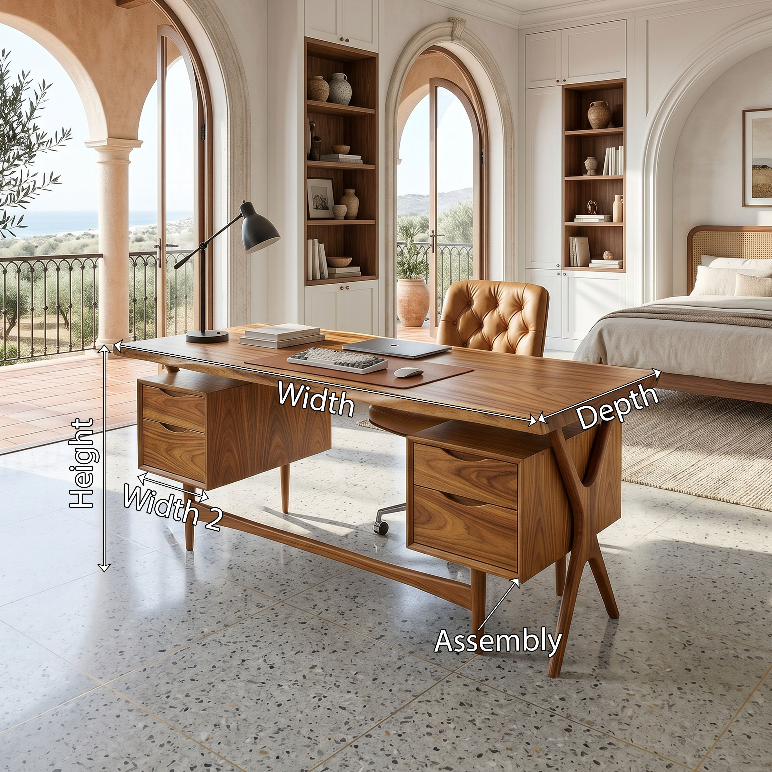 Organic Corner Executive Desk Home Office SILDTTRDE035