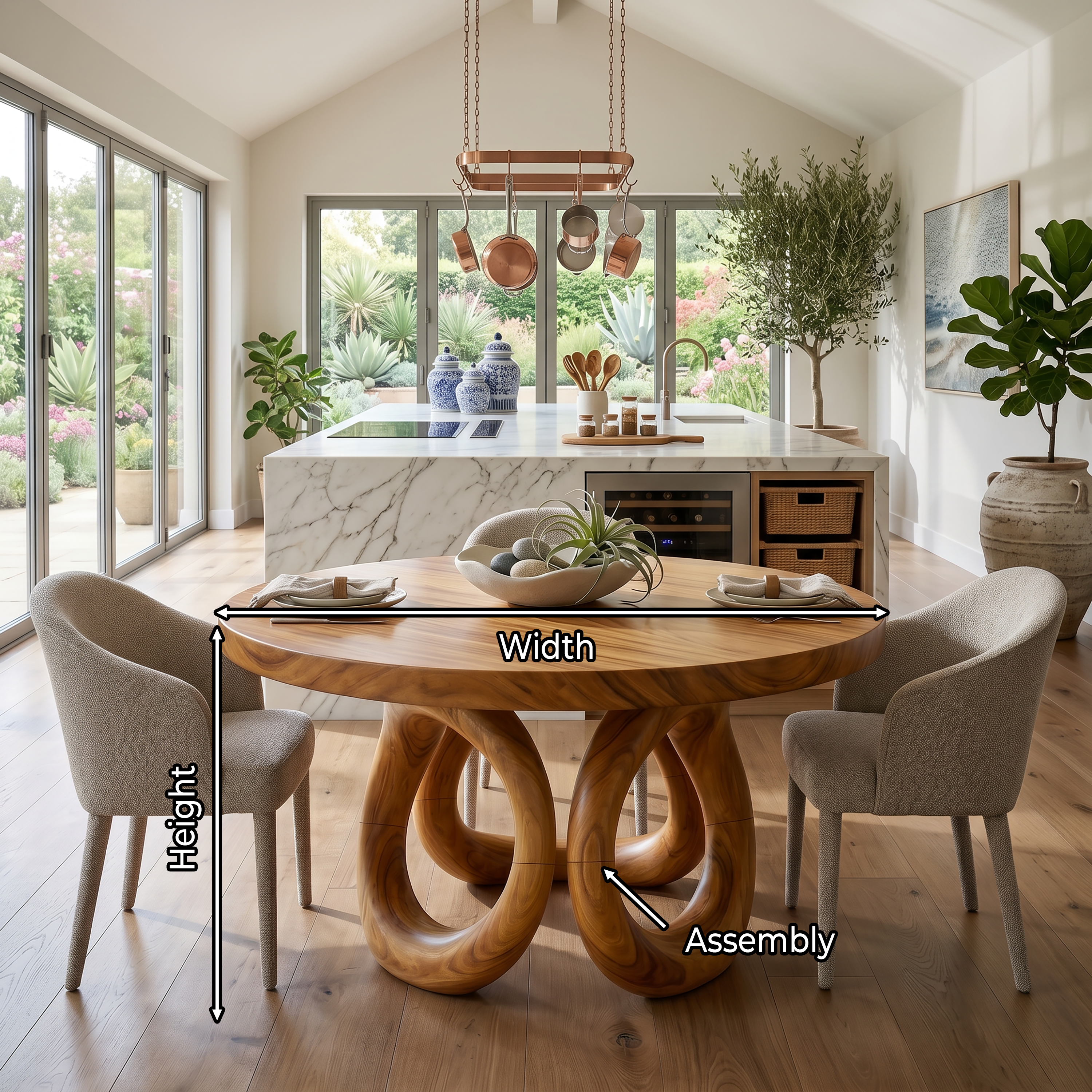 Modern Round Dining Set For Garden Kitchen SILDTTRDN055