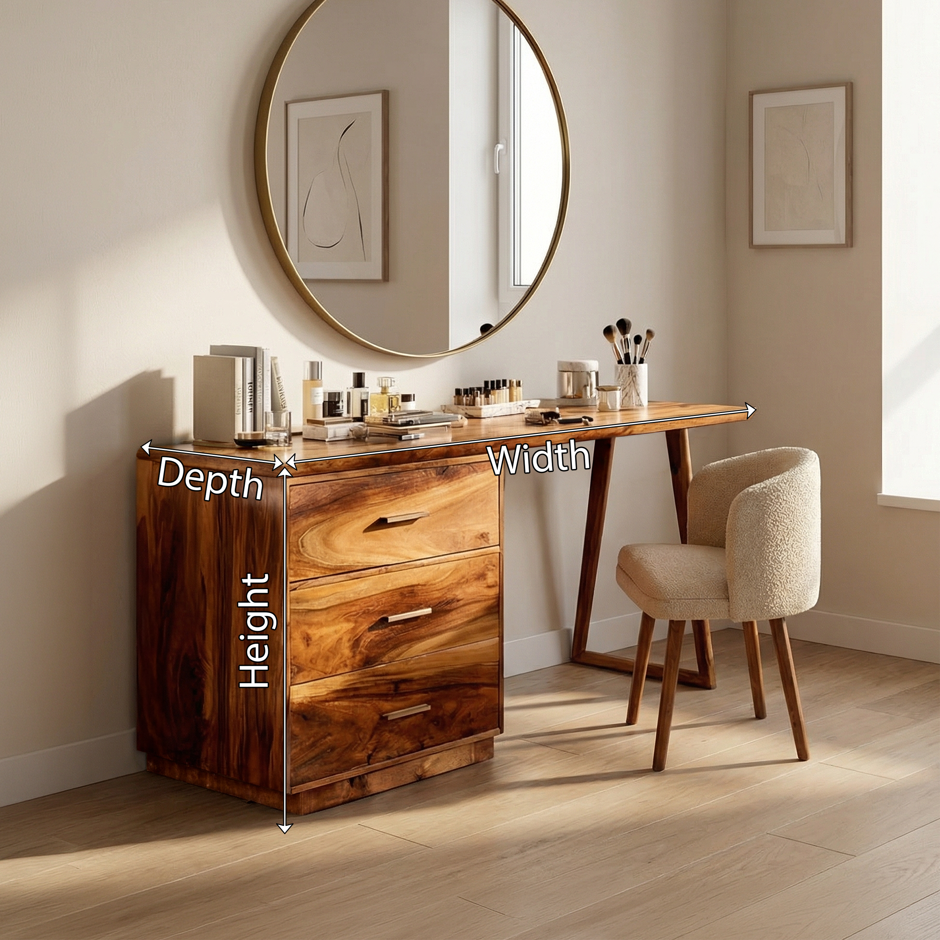 Modern Makeup Vanity Desk Studio Apartment Beauty Space Dressing Area SILDTTRMV014