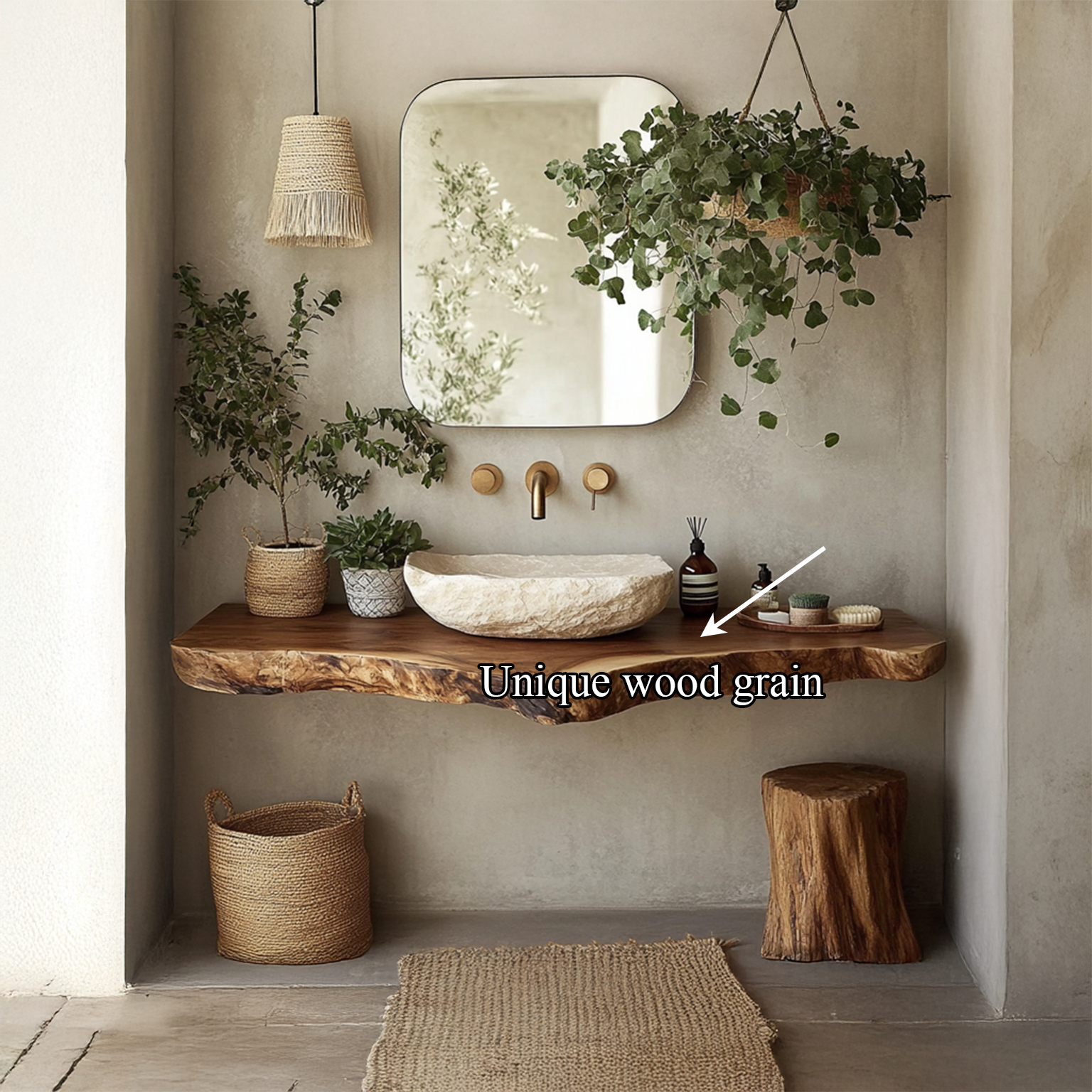 Midcentury Live Edge Shelf Vanity Bathroom SINLSABRV075