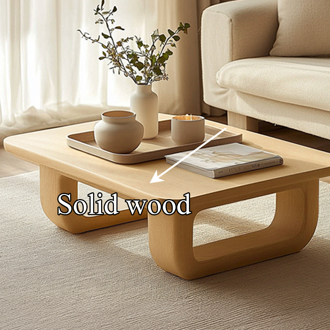 Mid Century Square Coffee Table Living Room SINLSACF149