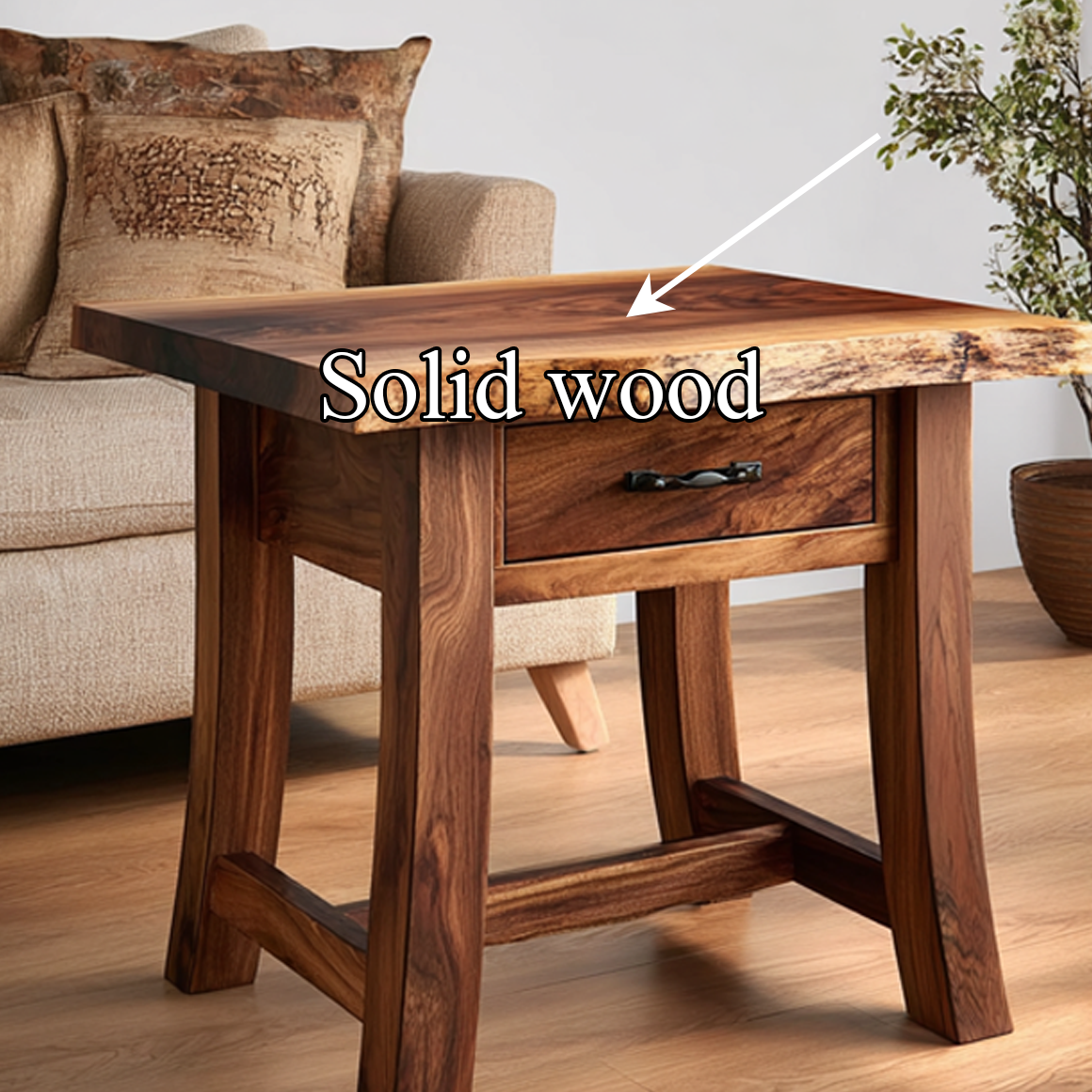 Rustic End Table Bedroom Nightstand SINLSABT099