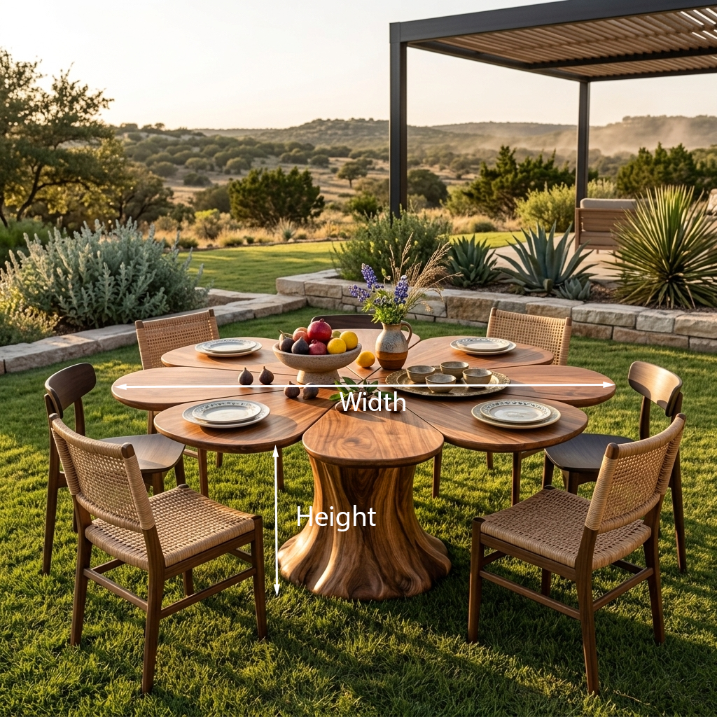 Modern Wooden Dining Table With Flower Shape For Kitchen RTTHTTDN050
