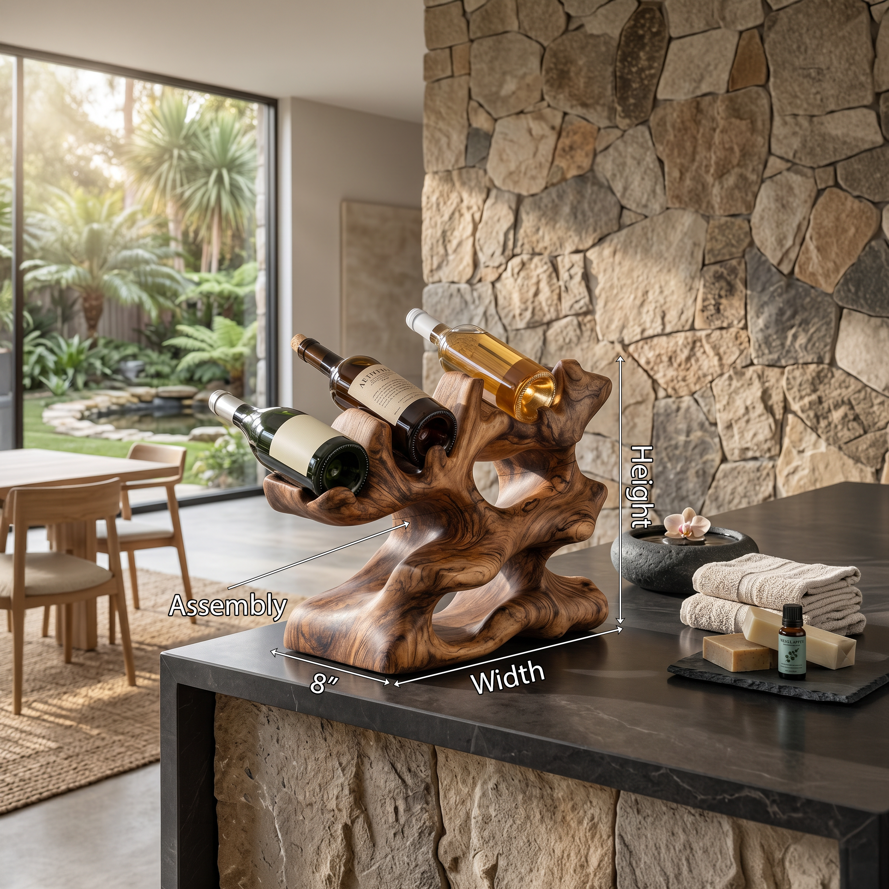 Rustic Wine Rack For Kitchen Island Rustic Feature SILDTTNWH014
