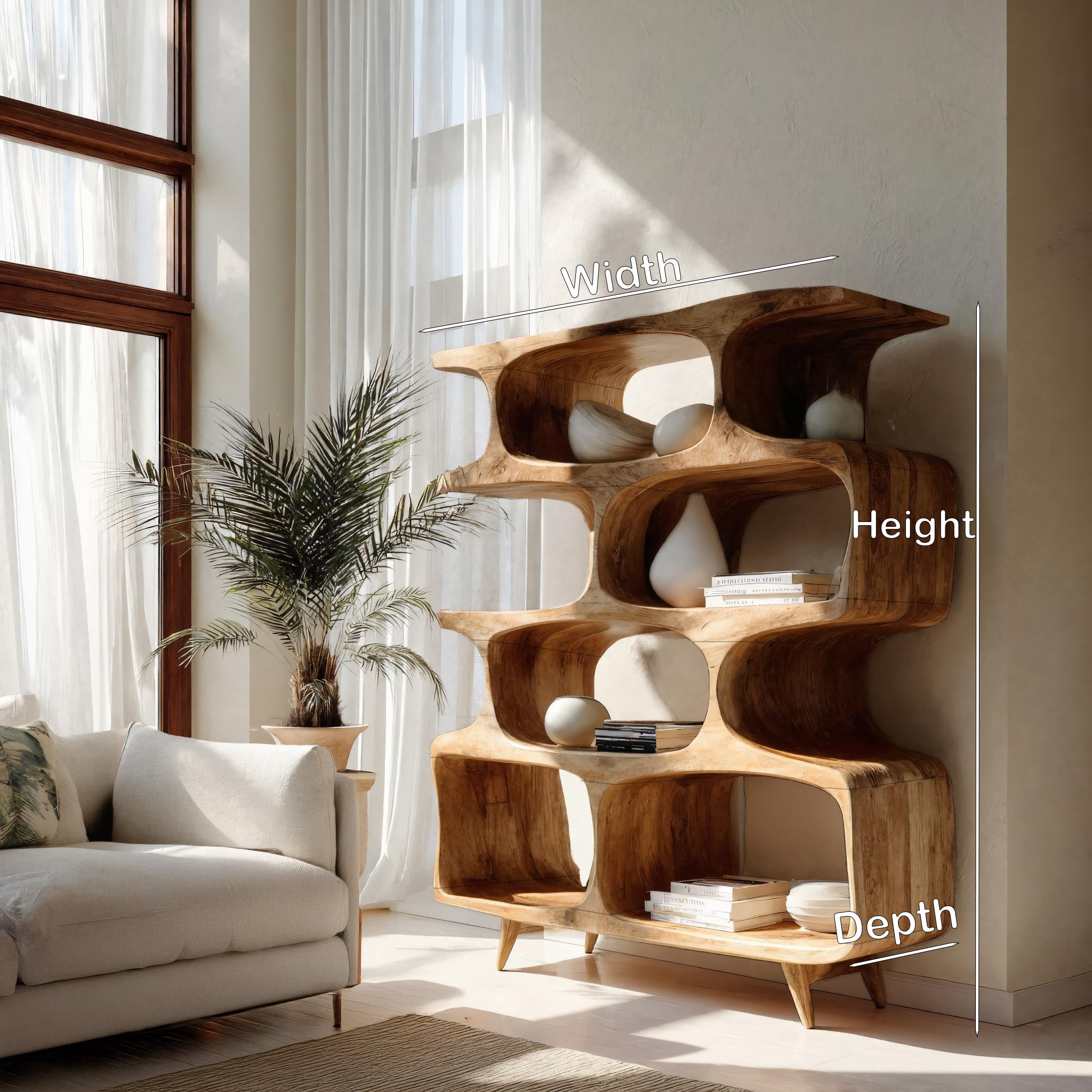 Modern Open Wooden Bookshelf For Beach House RTTHHNBS137