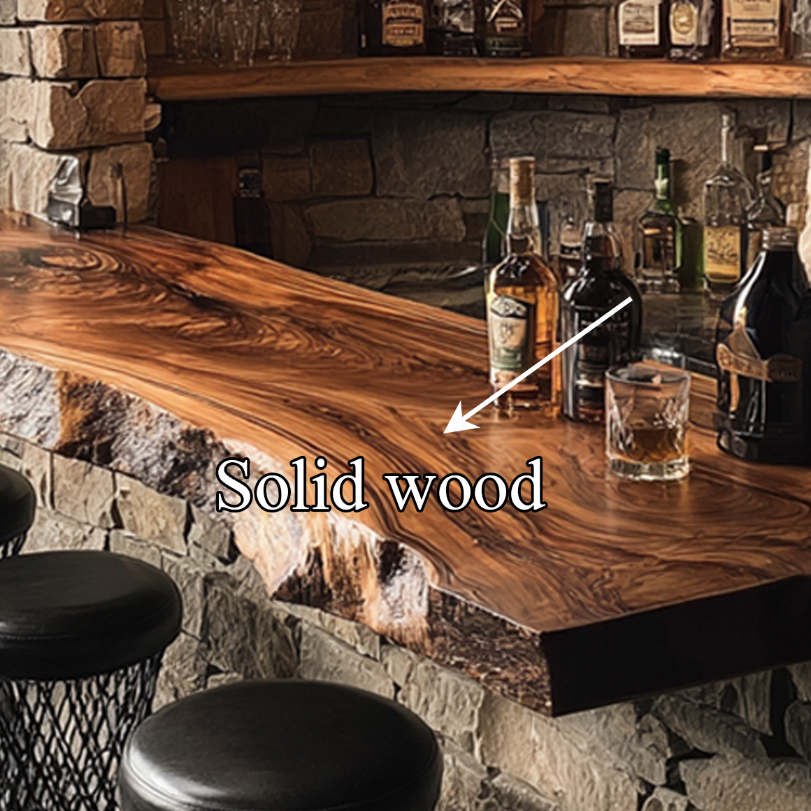 Rustic Live Edge Bar Shelf Home Decor SINLSAFL174