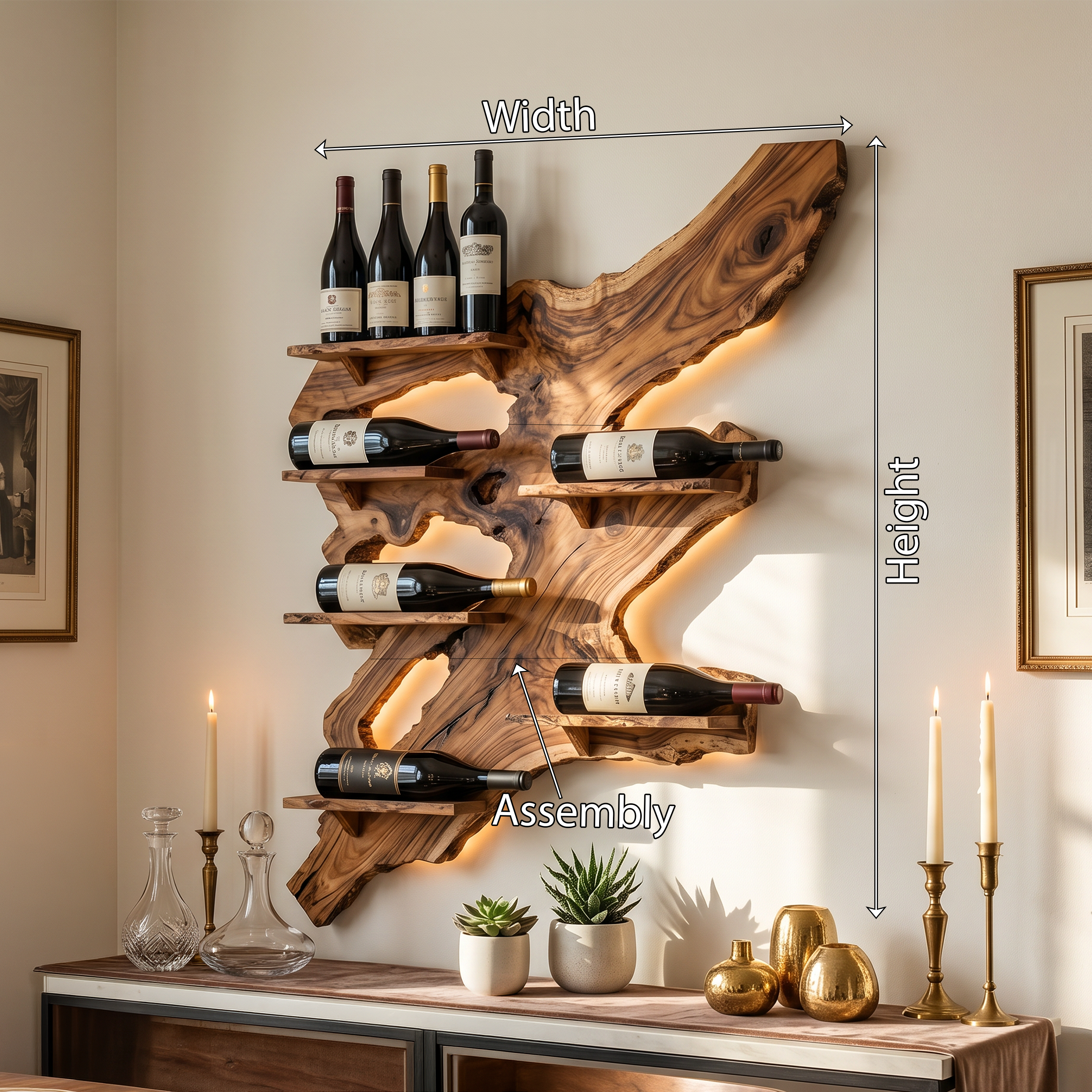 Rustic Wine Rack For Furniture Home Bar Wall Design SILDTTRWH022