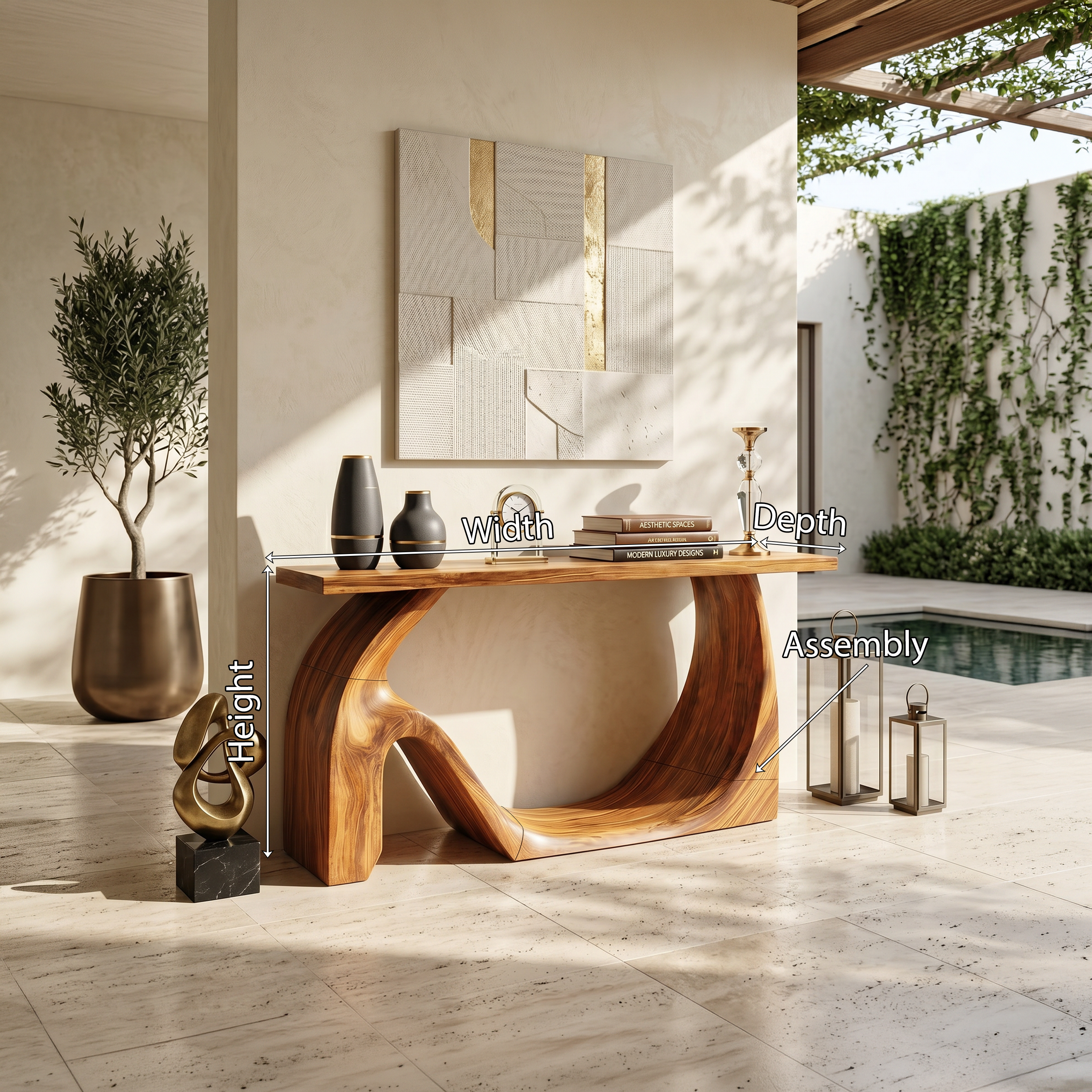 Modern Live Edge Console Table Artistic Solid Wood For Entryway Decor SILDTTNCS091