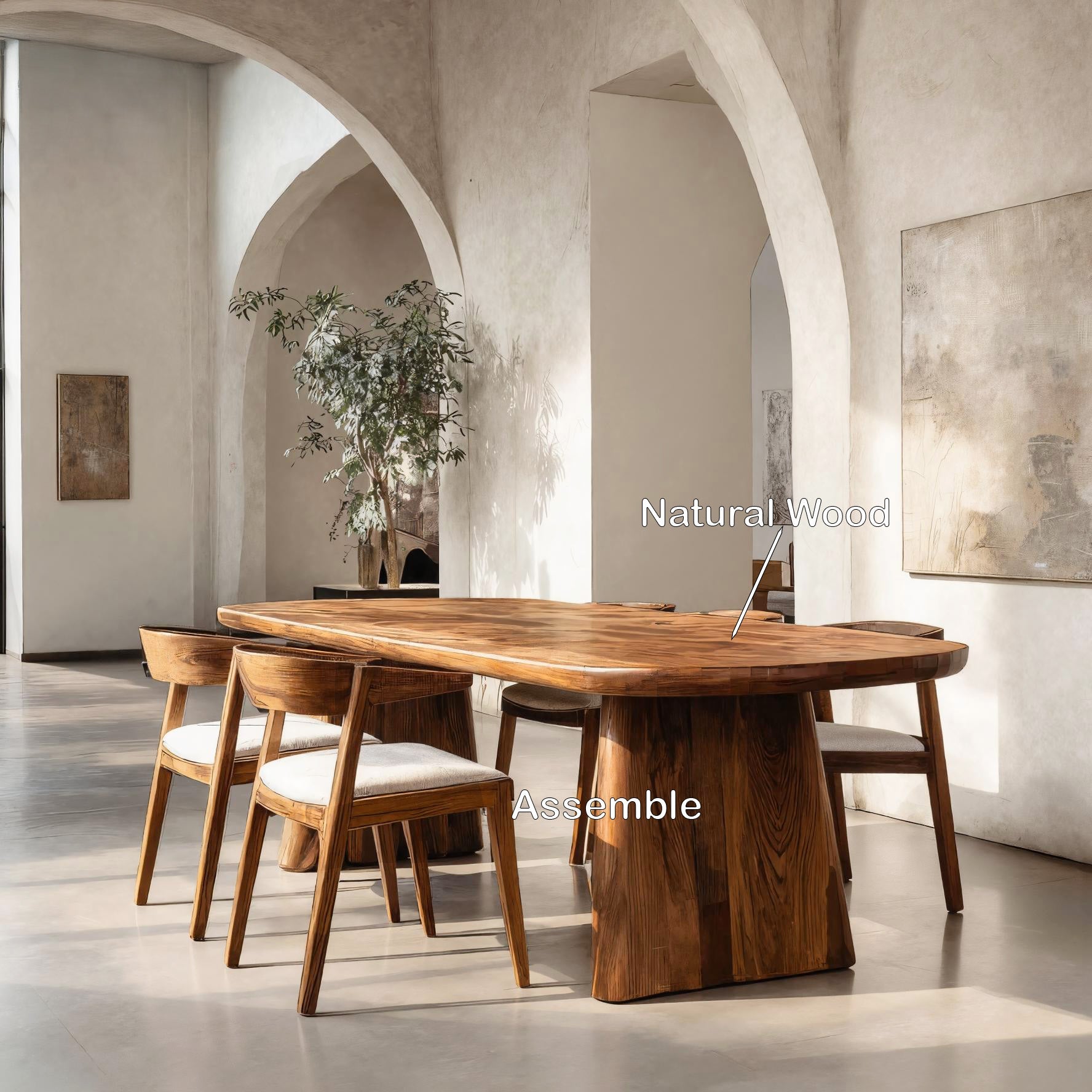 Modern Minimal Dining Table With Sculptural Craftsmanship For Dining Room RTTHHNDN020